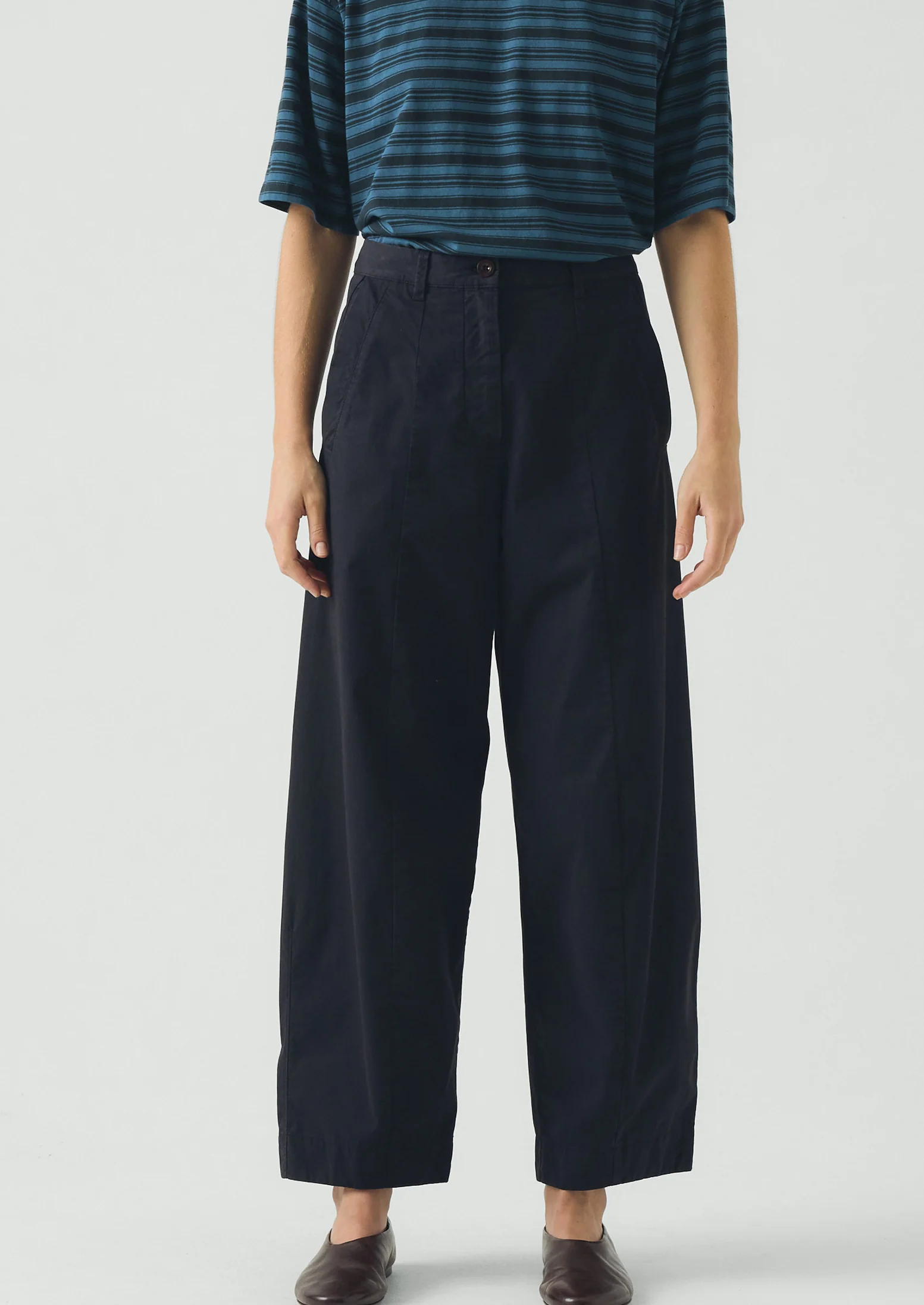 Sculpted Organic Cotton Twill Trousers | Slate - Image 2