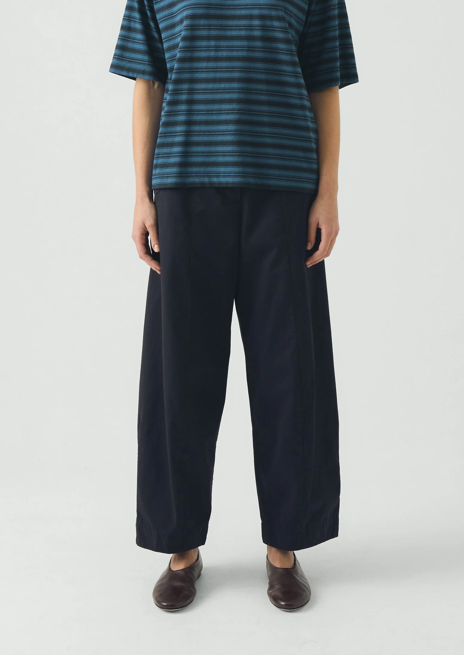 Sculpted Organic Cotton Twill Trousers | Slate - Image 5