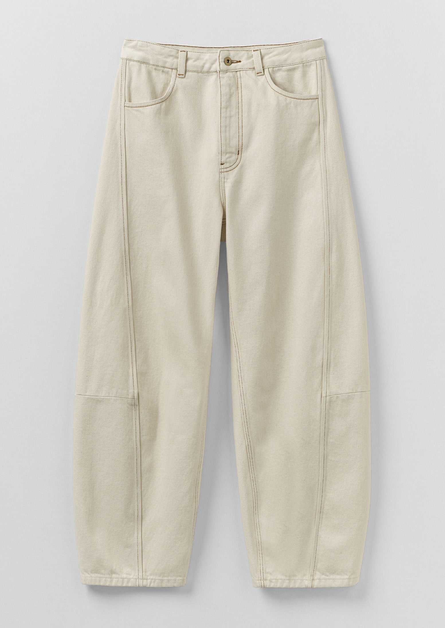Sculptural Seamed Denim Trousers | Ecru - Image 8