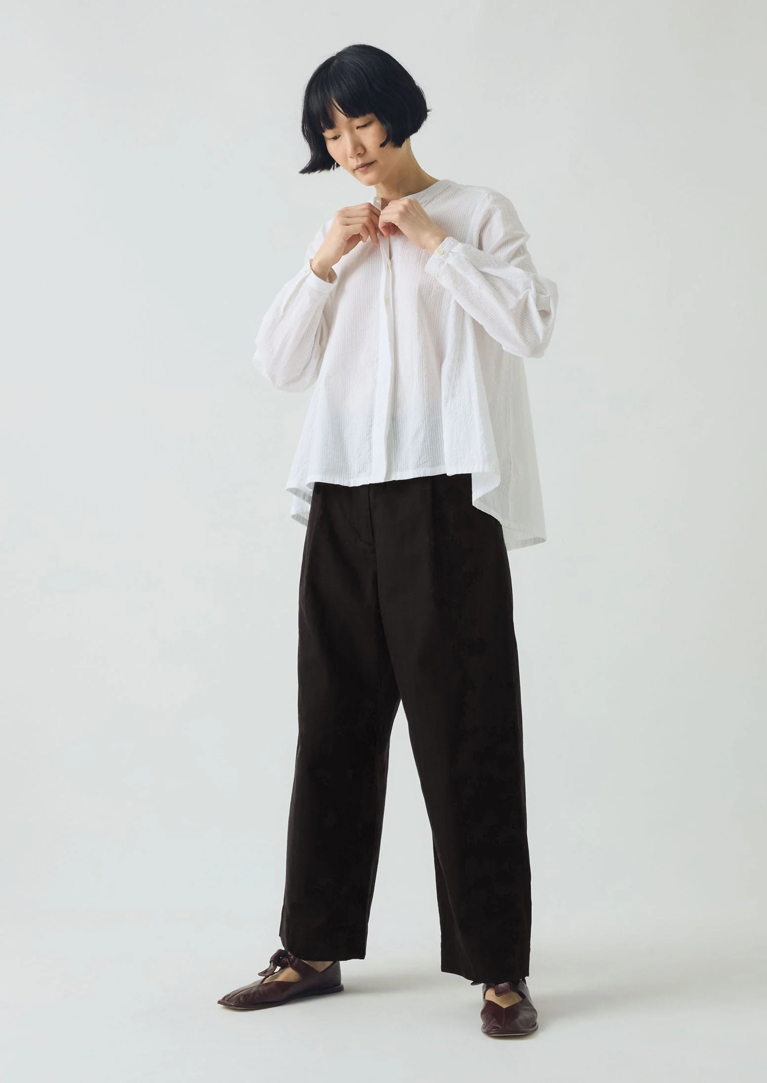 Seersucker Cotton Shirt | White Salt - Image 3