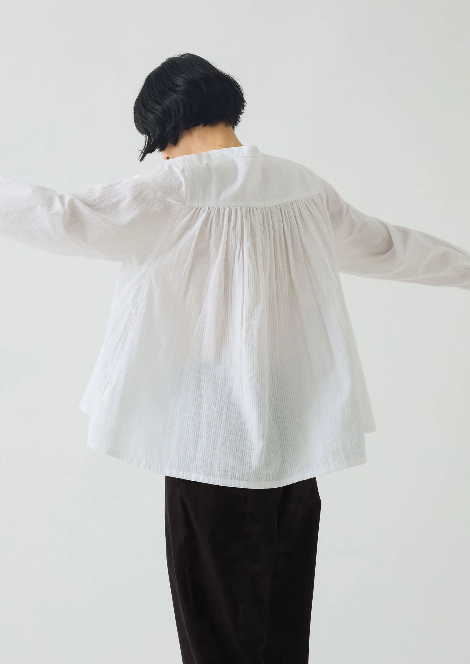 Seersucker Cotton Shirt | White Salt - Image 4
