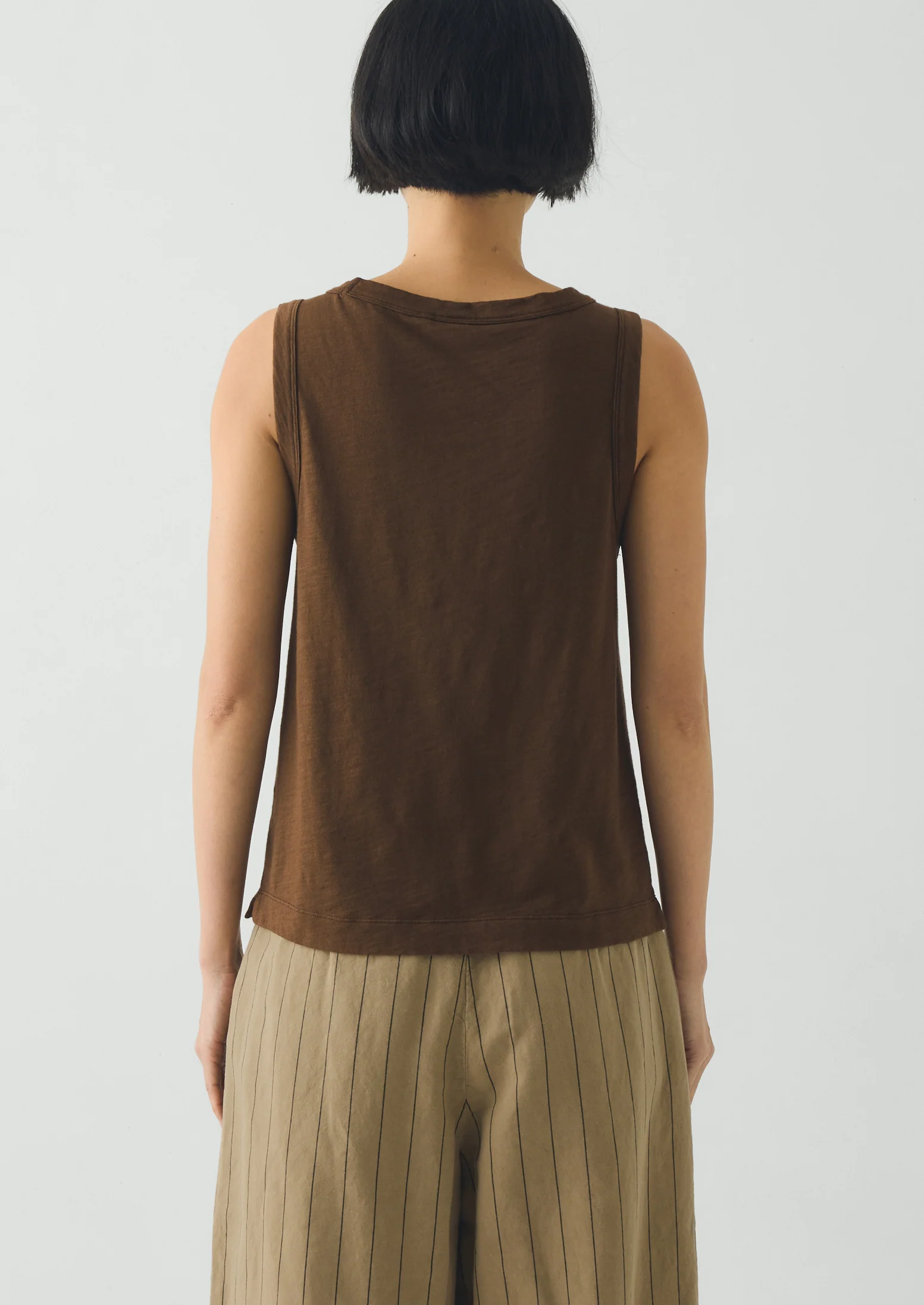 Sian Garment Dyed Organic Cotton Tank Top | Bronze Green - Image 4