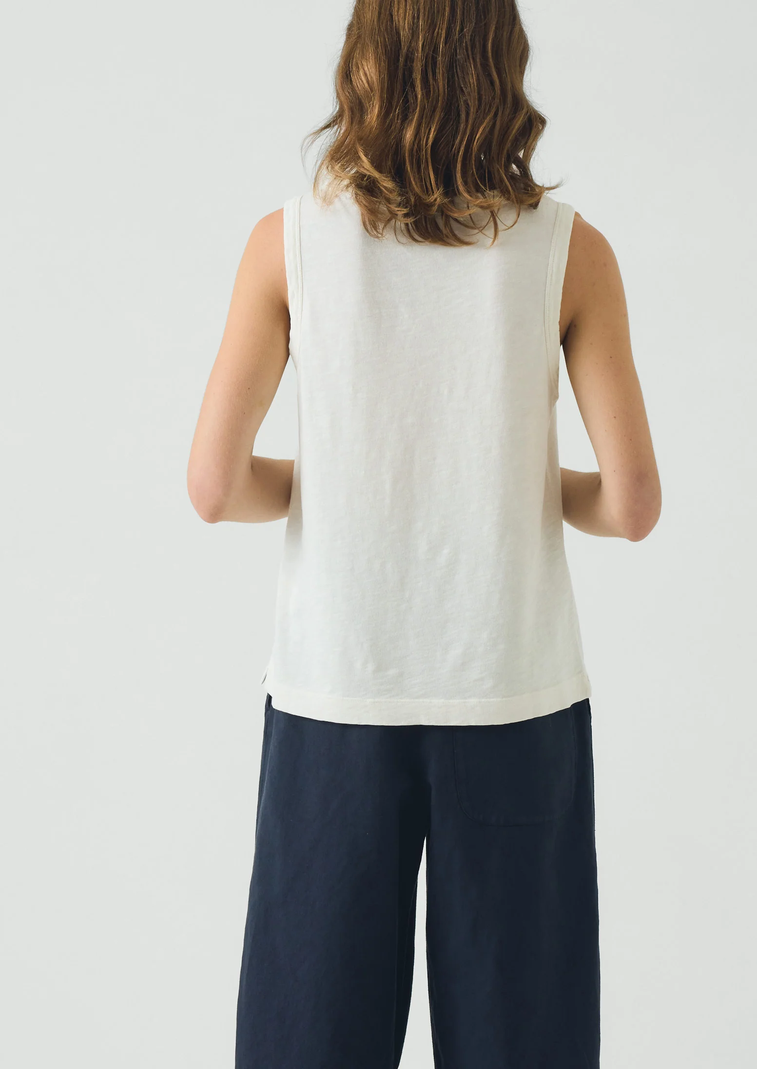Sian Garment Dyed Organic Cotton Tank Top | Chalk - Image 3