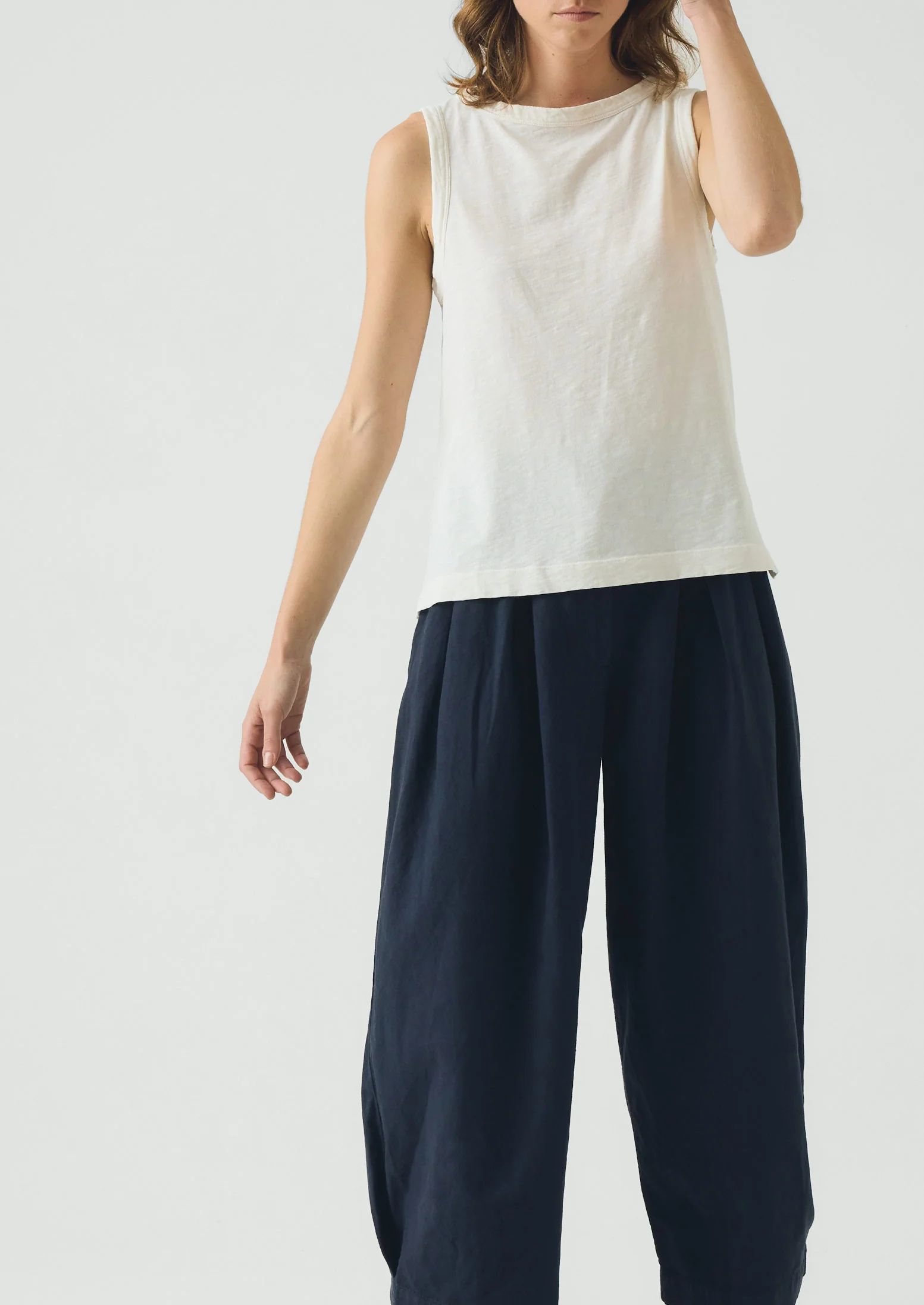 Sian Garment Dyed Organic Cotton Tank Top | Chalk - Image 4