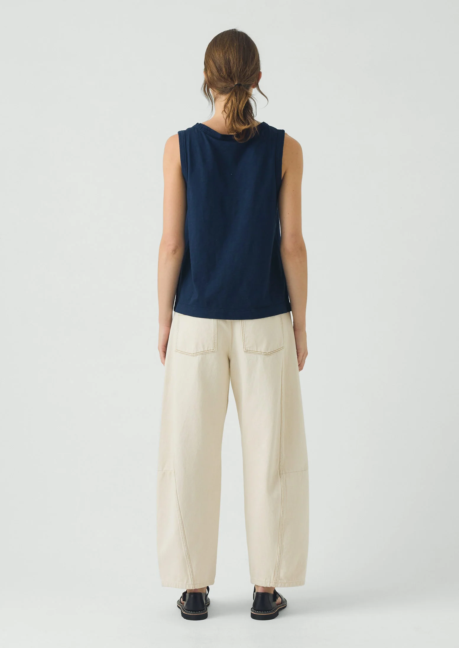 Sian Garment Dyed Organic Cotton Tank Top | Duffle Blue - Image 3