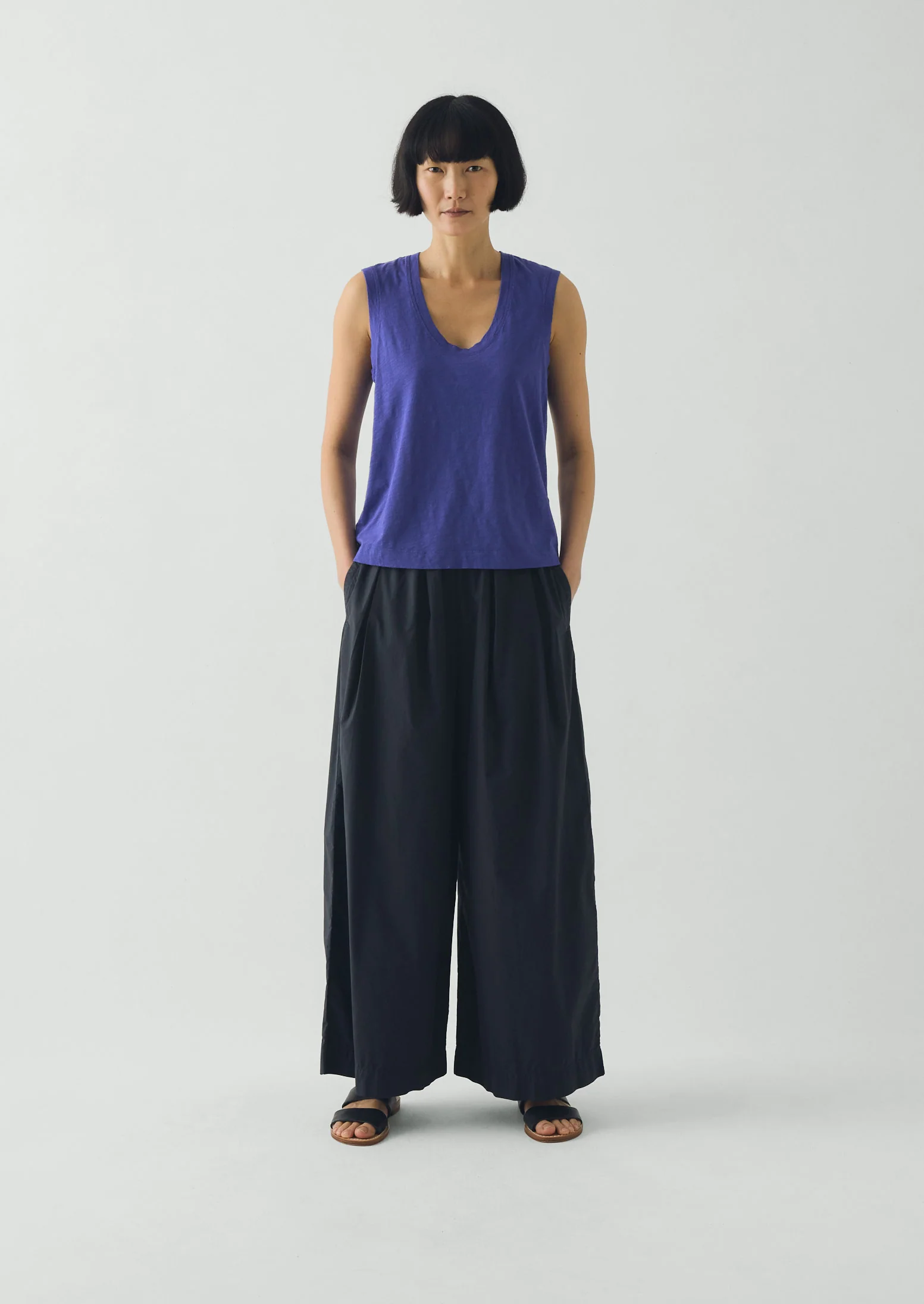 Cotton Sleeveless Tee | Cobalt - Image 3