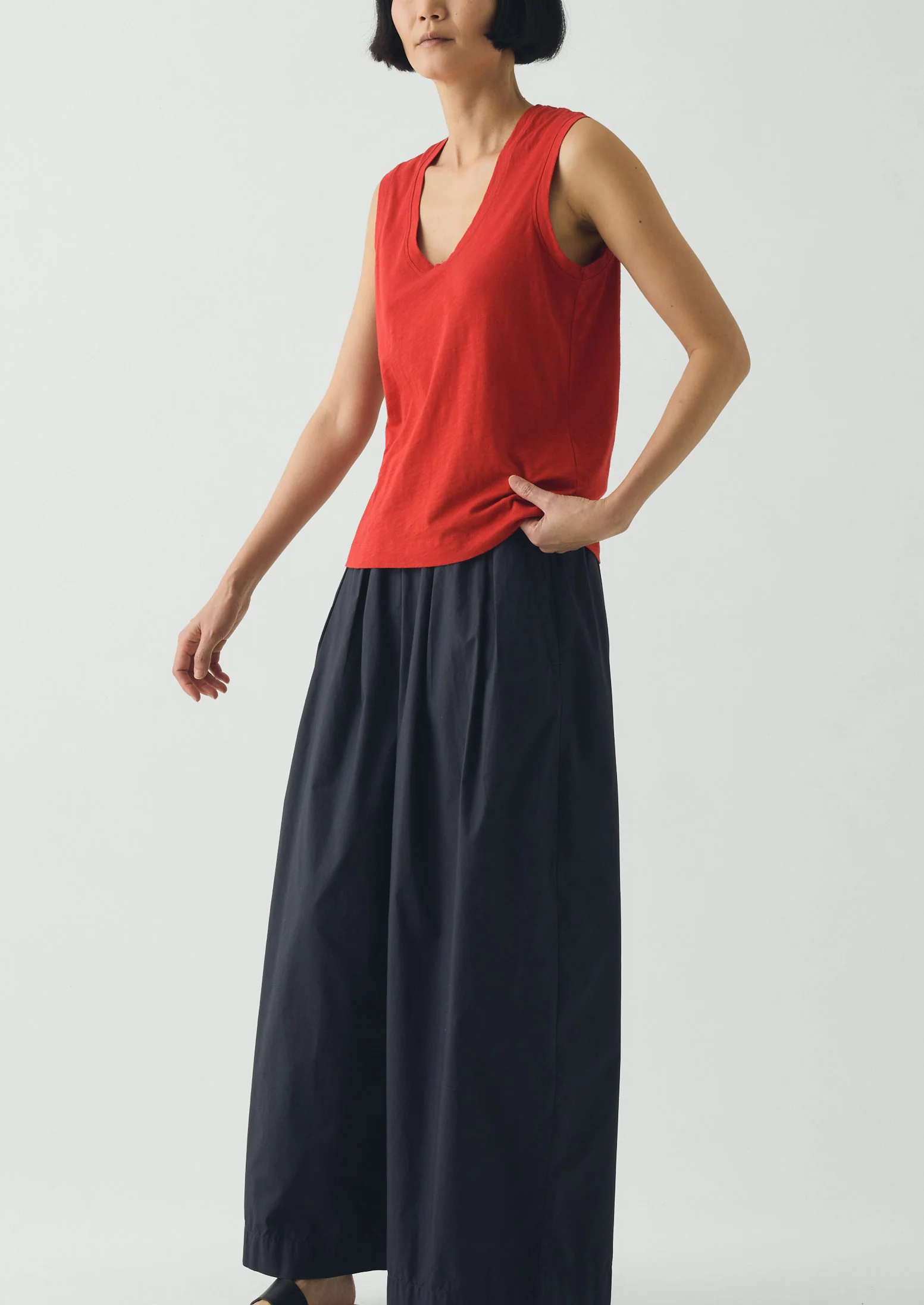 Cotton Sleeveless Tee | Goji Berry - Image 3