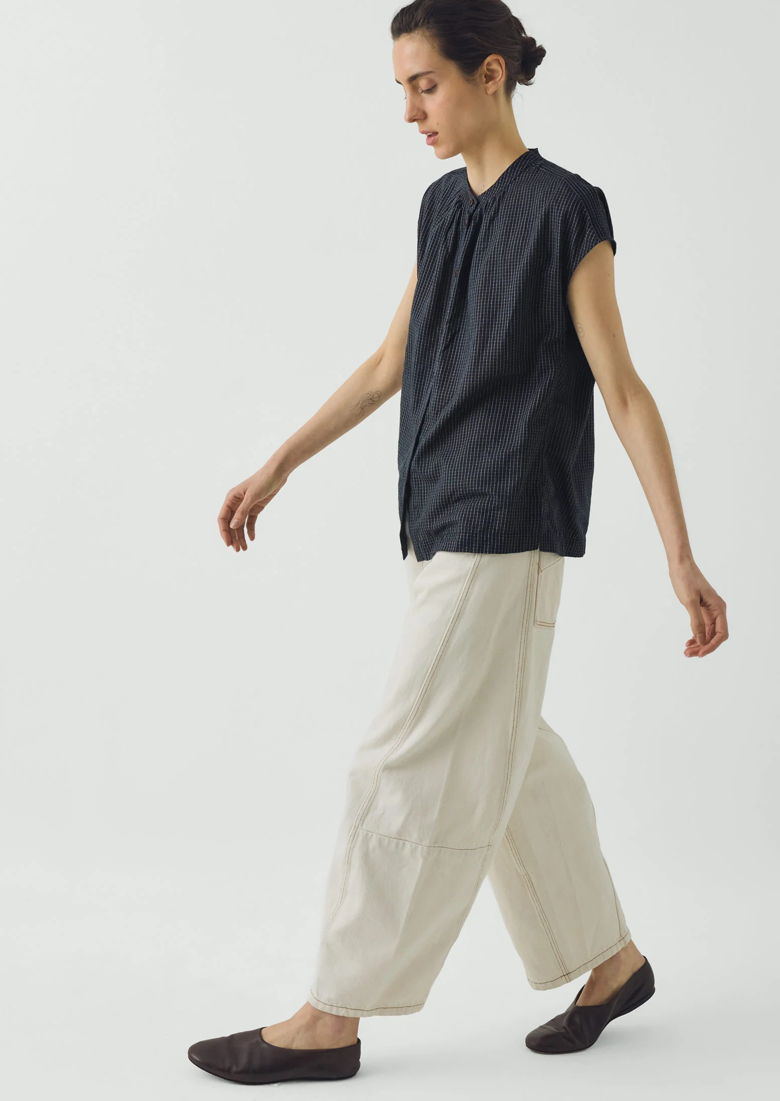 Slubby Check Short Sleeve Shirt | Ink - Image 5