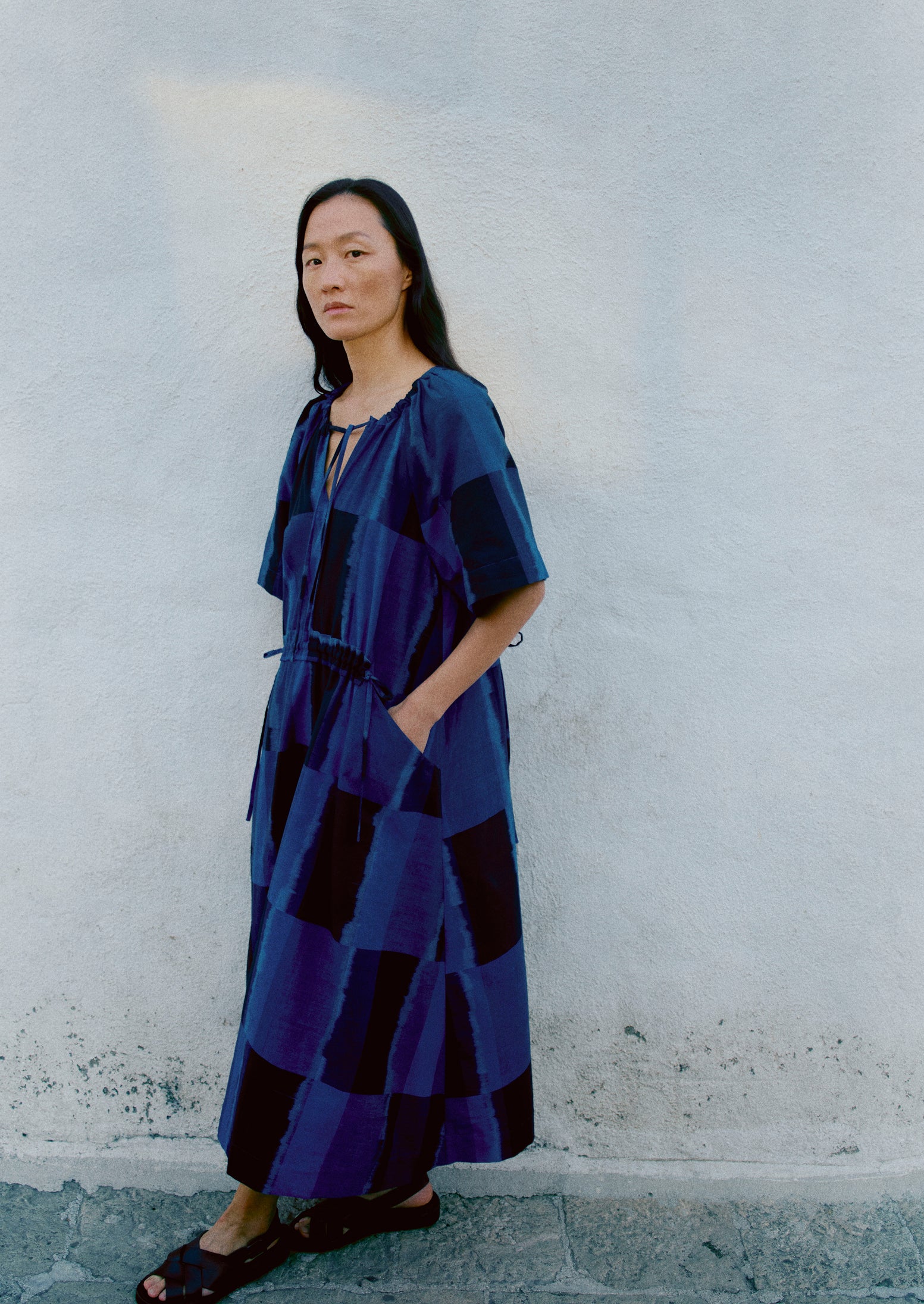 Sobremesa Cotton Ikat Dress | Bright Blue - Image 3