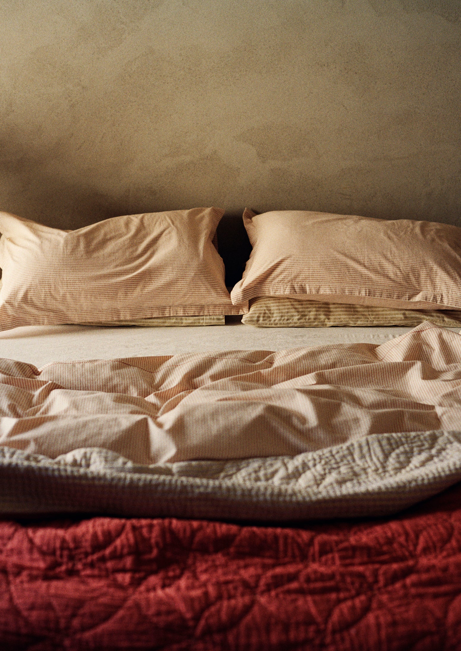 Soft Stripe Cotton Duvet Cover | Clay/Ecru - Image 2
