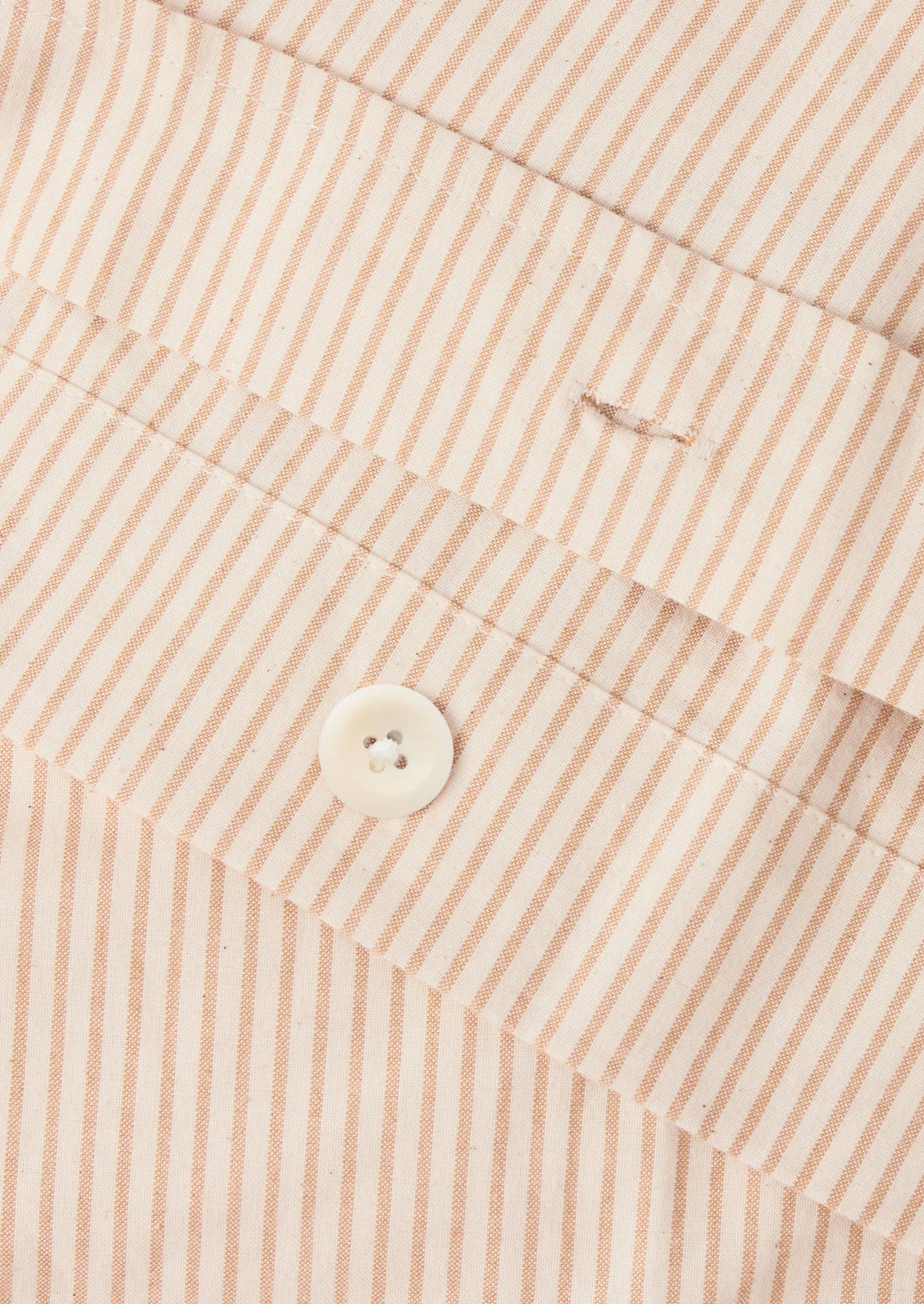 Soft Stripe Cotton Duvet Cover | Clay/Ecru - Image 7