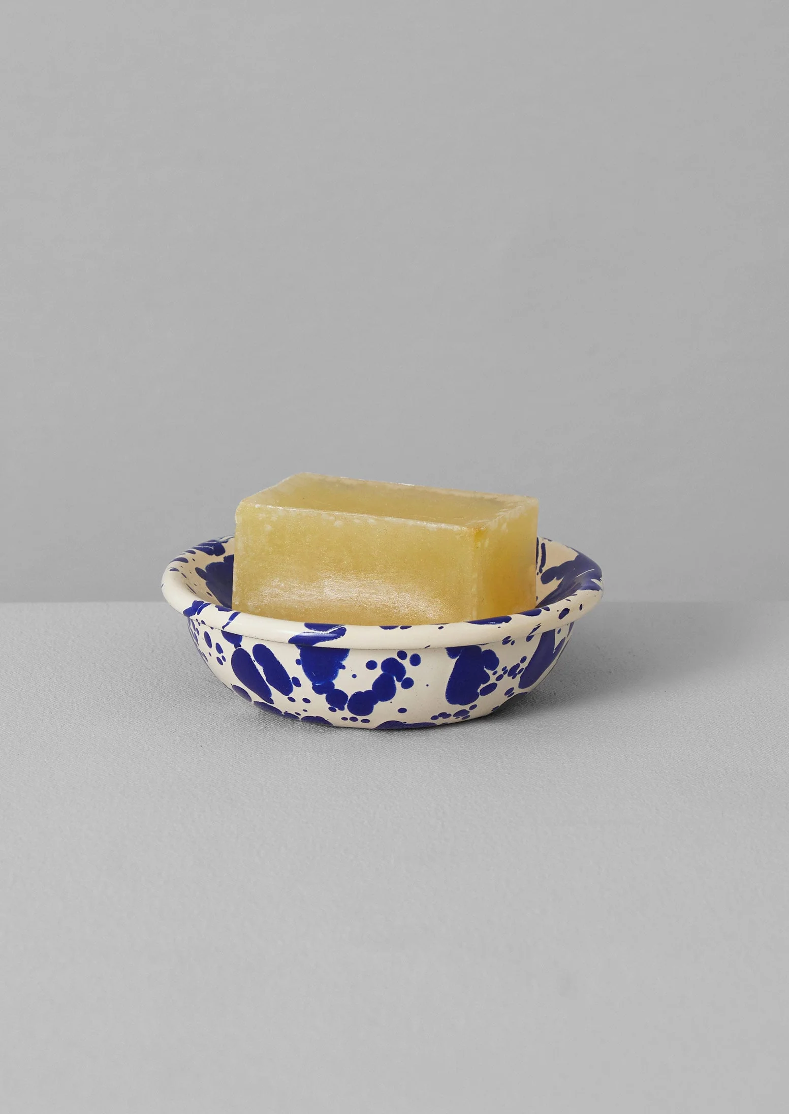 Splatter Enamel Soap Dish | Cream/Blue - Image 3
