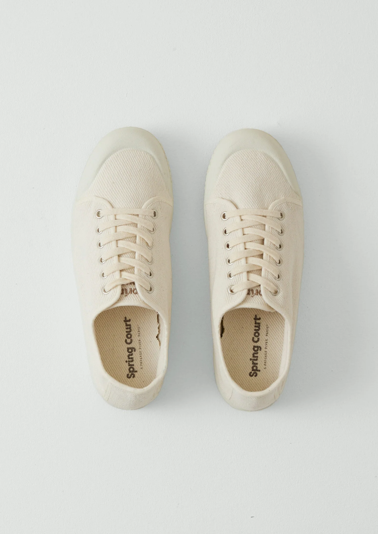 Spring Court Heavy Twill Plimsolls | Ecru - Image 3
