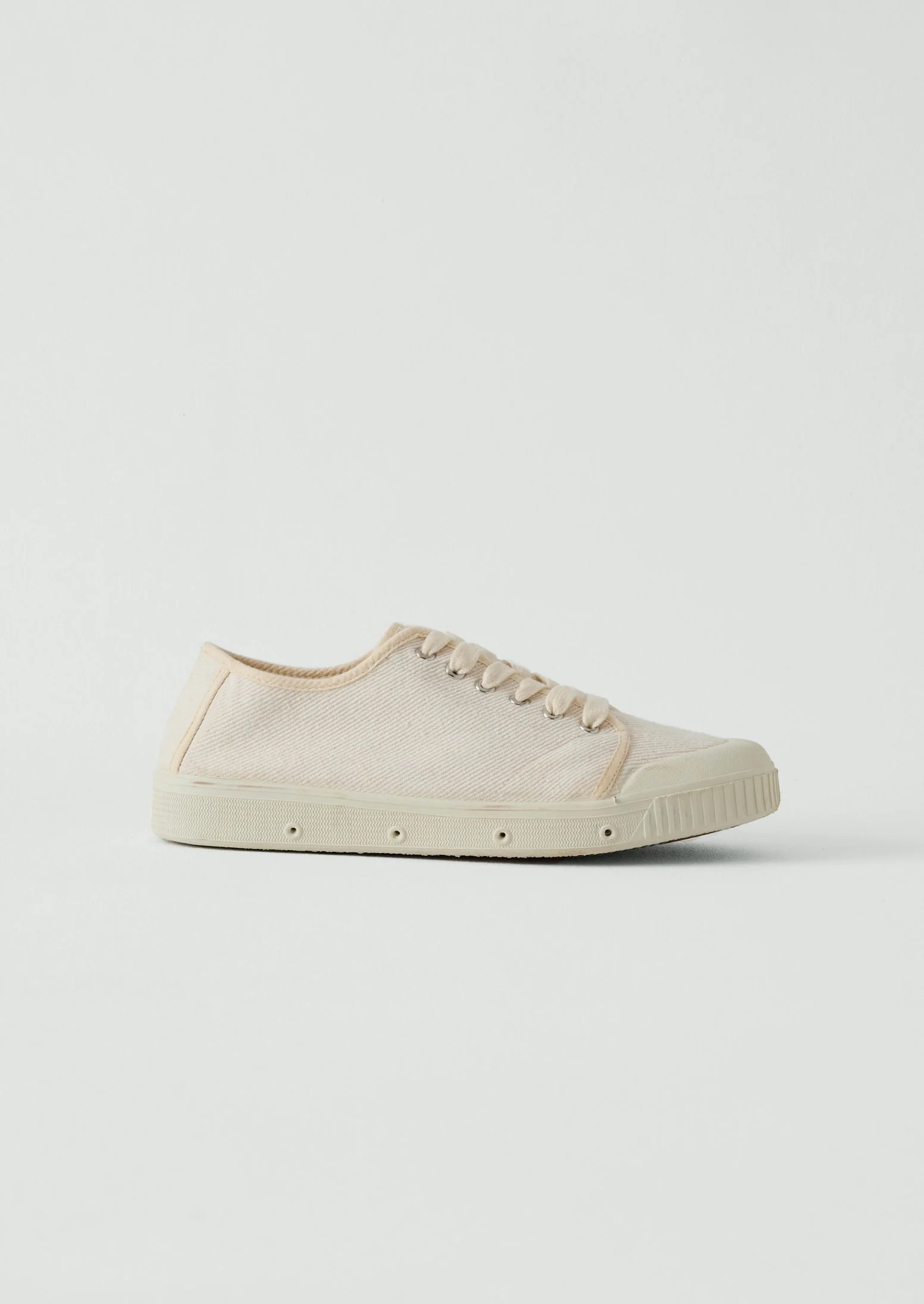 Spring Court Heavy Twill Plimsolls | Ecru - Image 4
