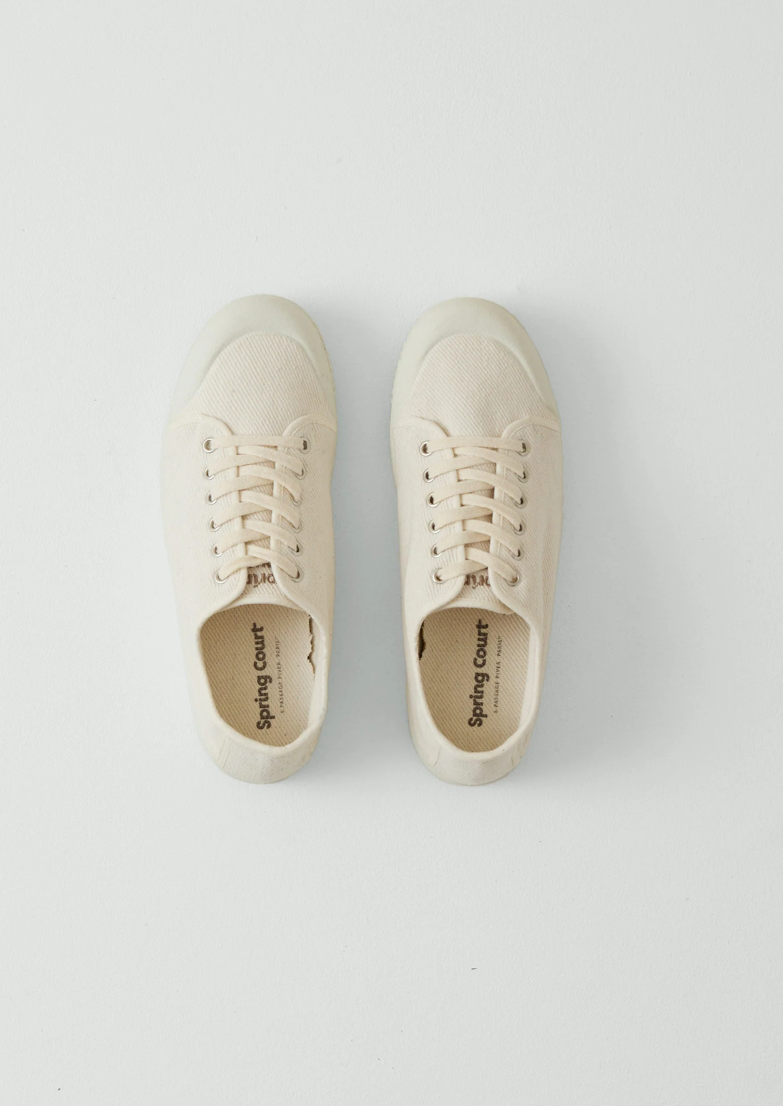 Spring Court Twill Plimsolls | Ecru - Image 3