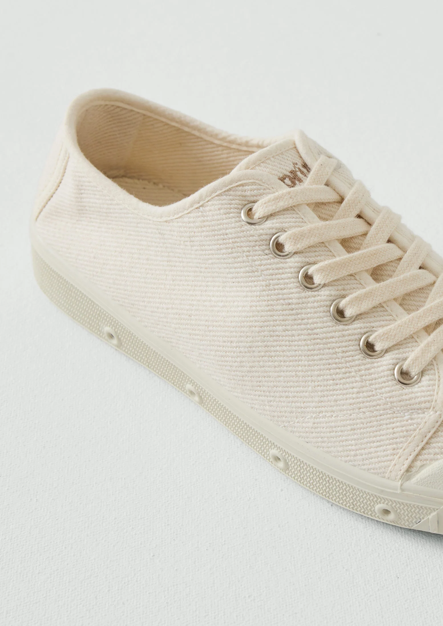 Spring Court Twill Plimsolls | Ecru - Image 4