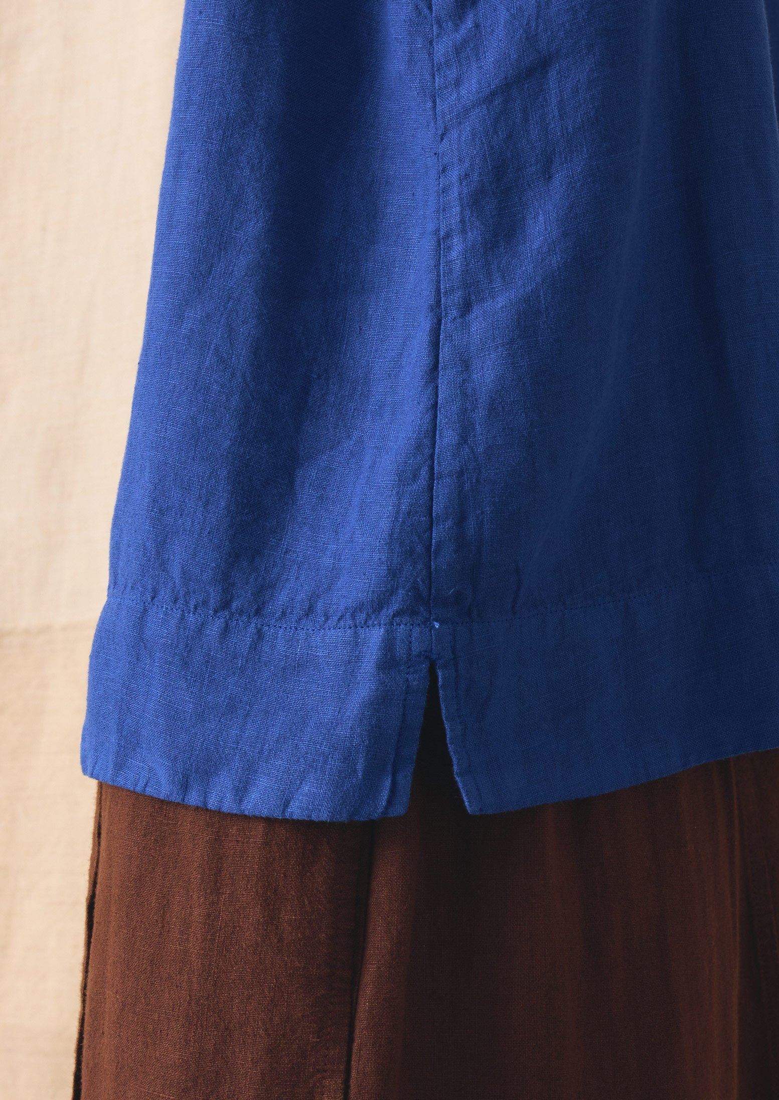 Square Neck Garment Dyed Linen Tank | Carmine Blue - Image 4