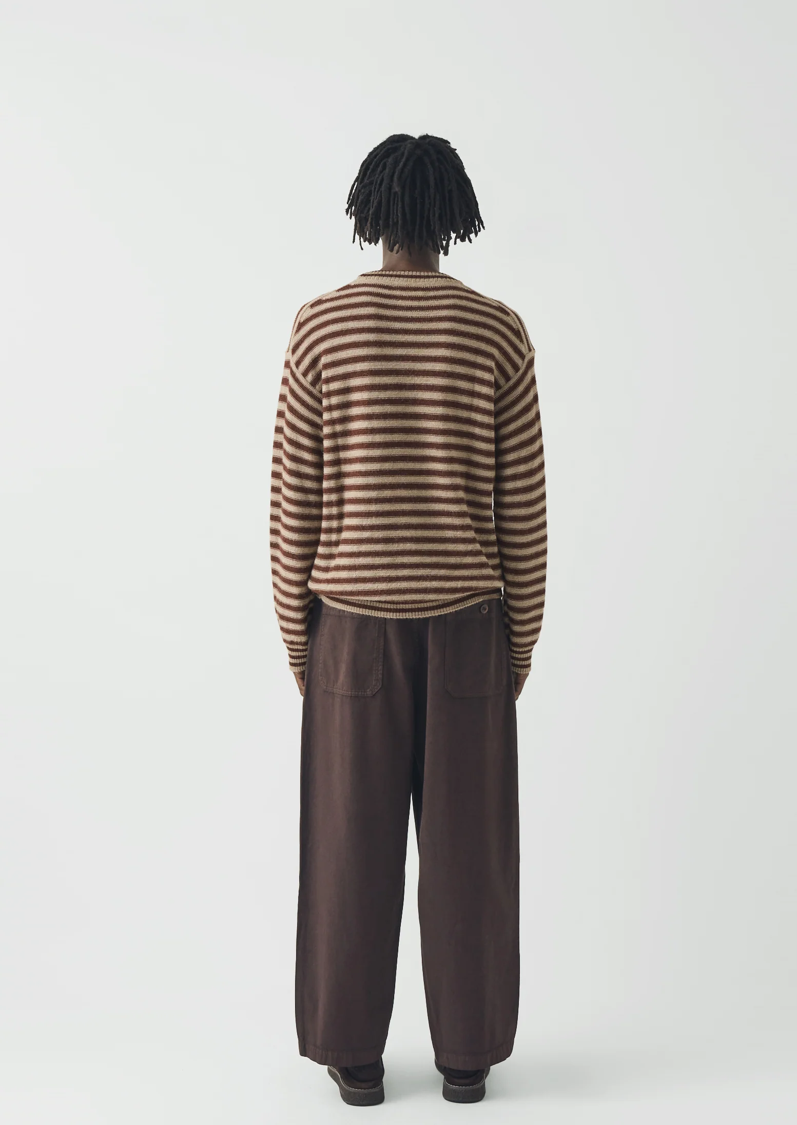 Stripe Alpaca Wool Sweater | Dark Terracotta/Oatmeal - Image 5