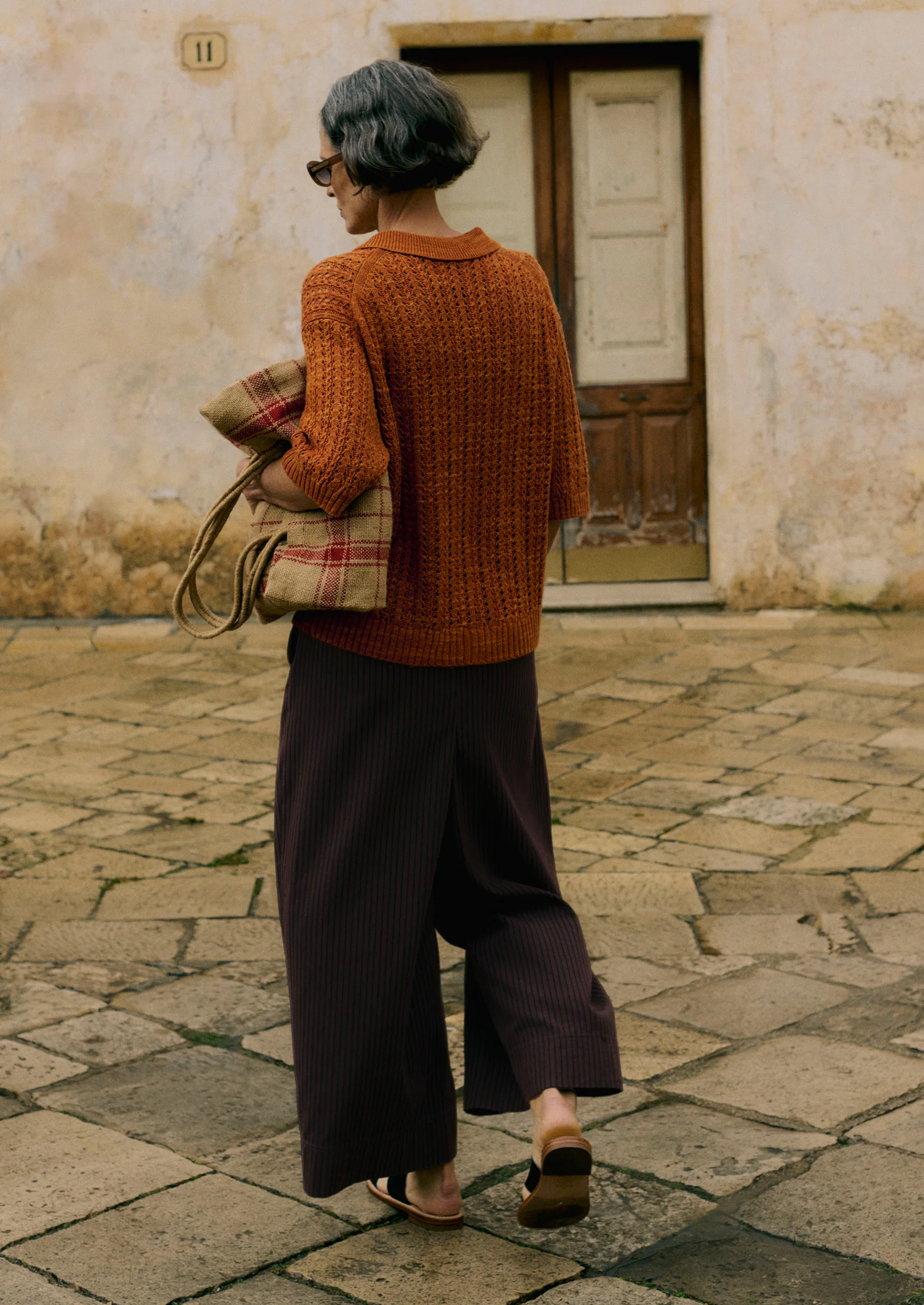 Stripe Fisherman Cotton Trousers | Black/Multi - Image 6
