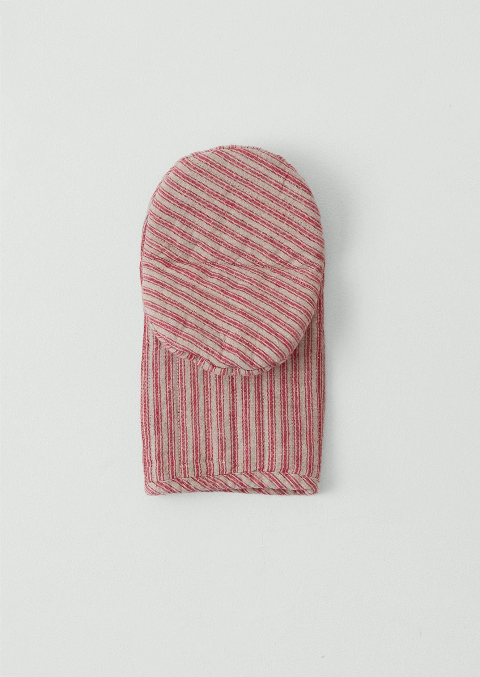 Stripe Linen Oven Glove | Natural/Red - Image 3