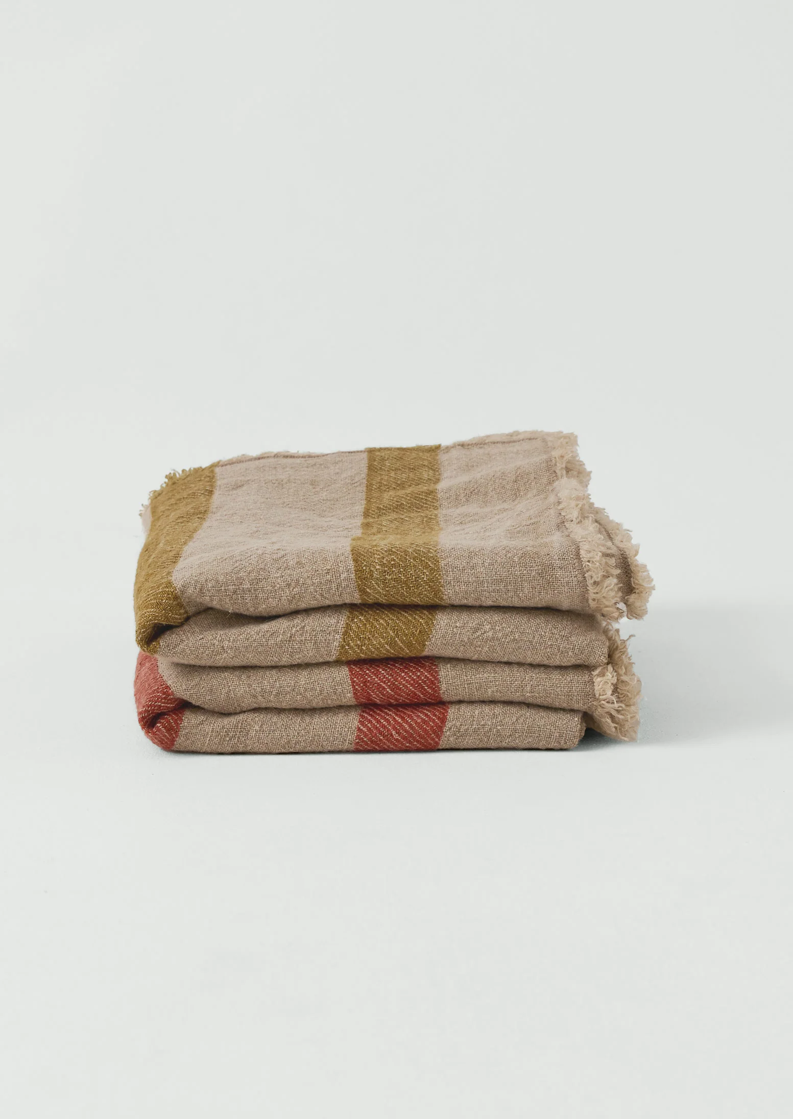 Stripe Linen Throw | Amber/Natural - Image 2