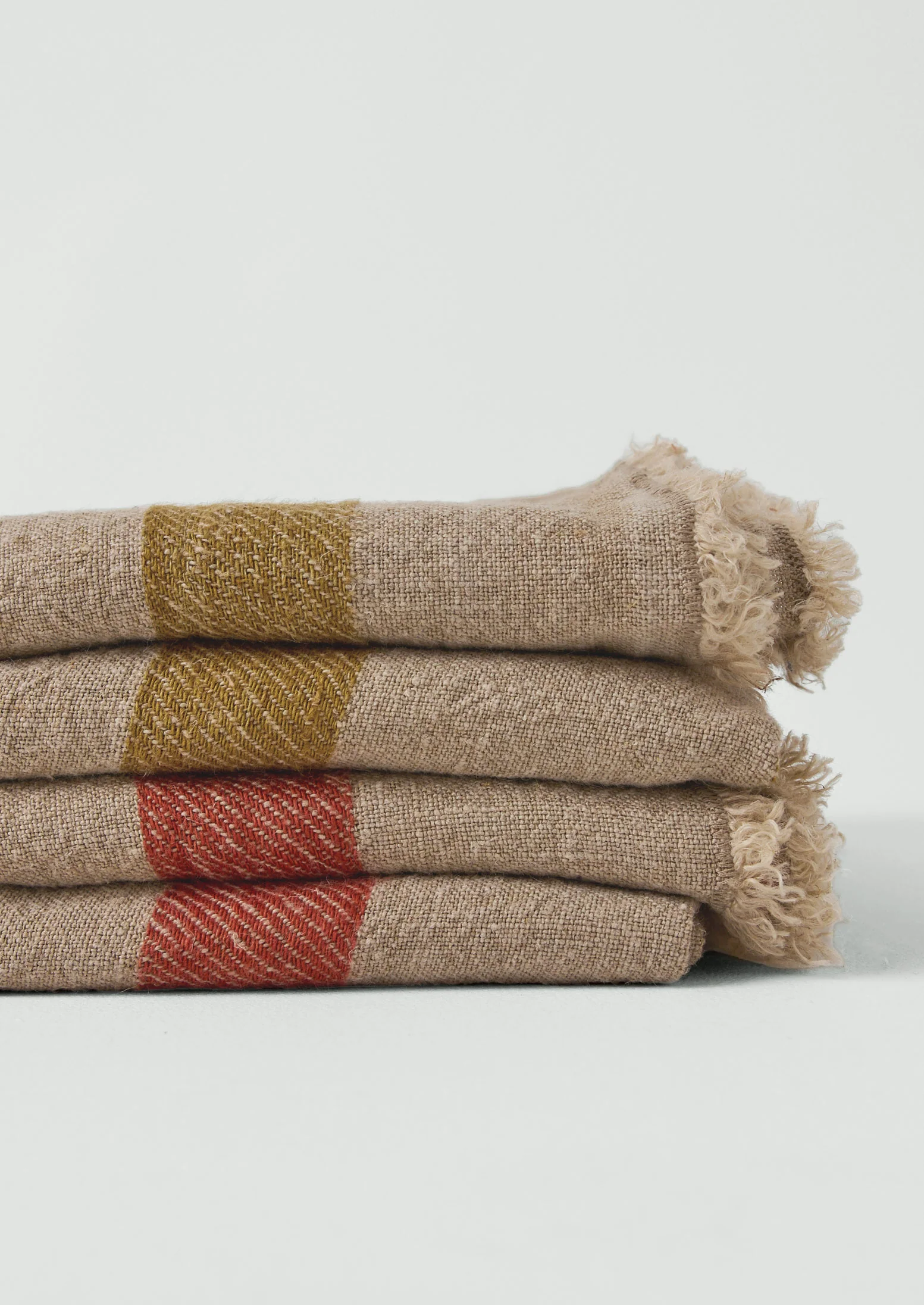 Stripe Linen Throw | Amber/Natural - Image 4