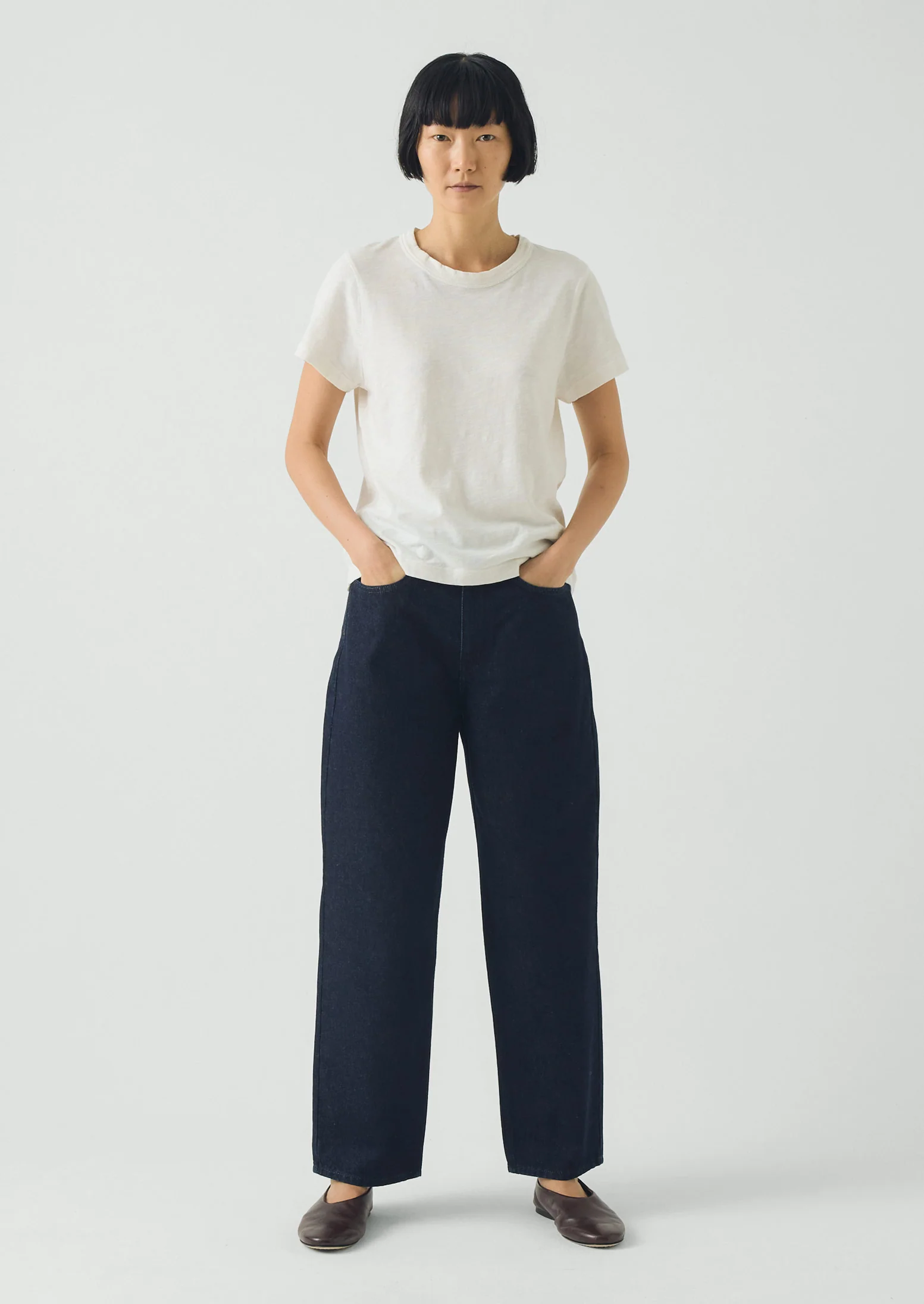 Indigo Denim Tapered Trousers | Indigo - Image 2