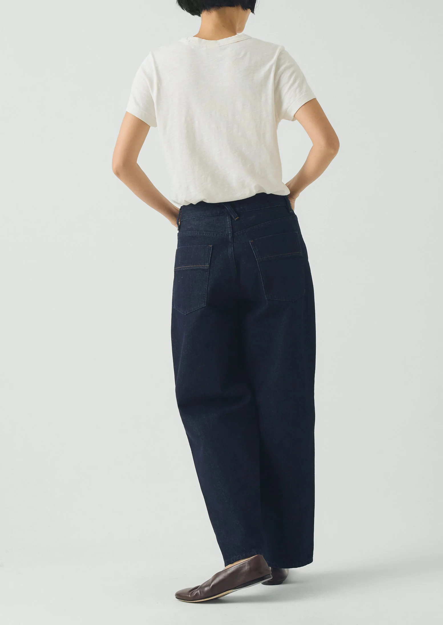 Indigo Denim Tapered Trousers | Indigo - Image 3