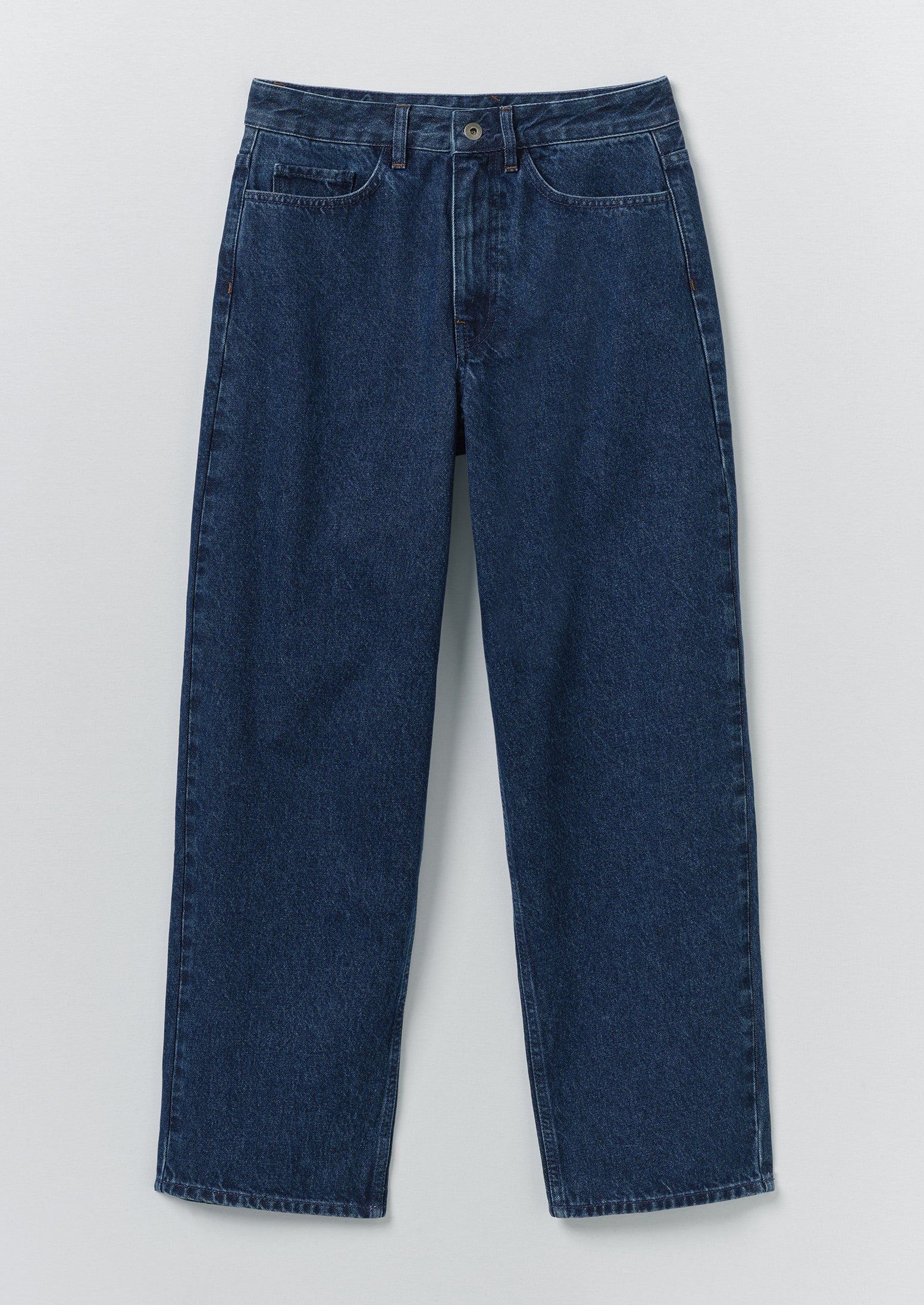 Indigo Denim Tapered Trousers | Mid Blue - Image 6