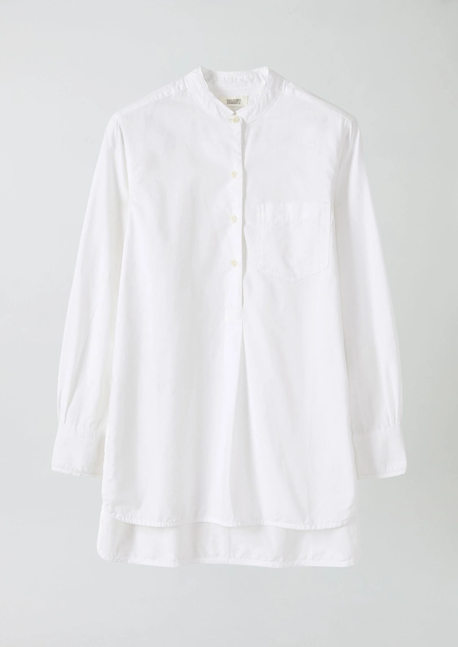 Taro Cotton Oxford Long Shirt | White - Image 7