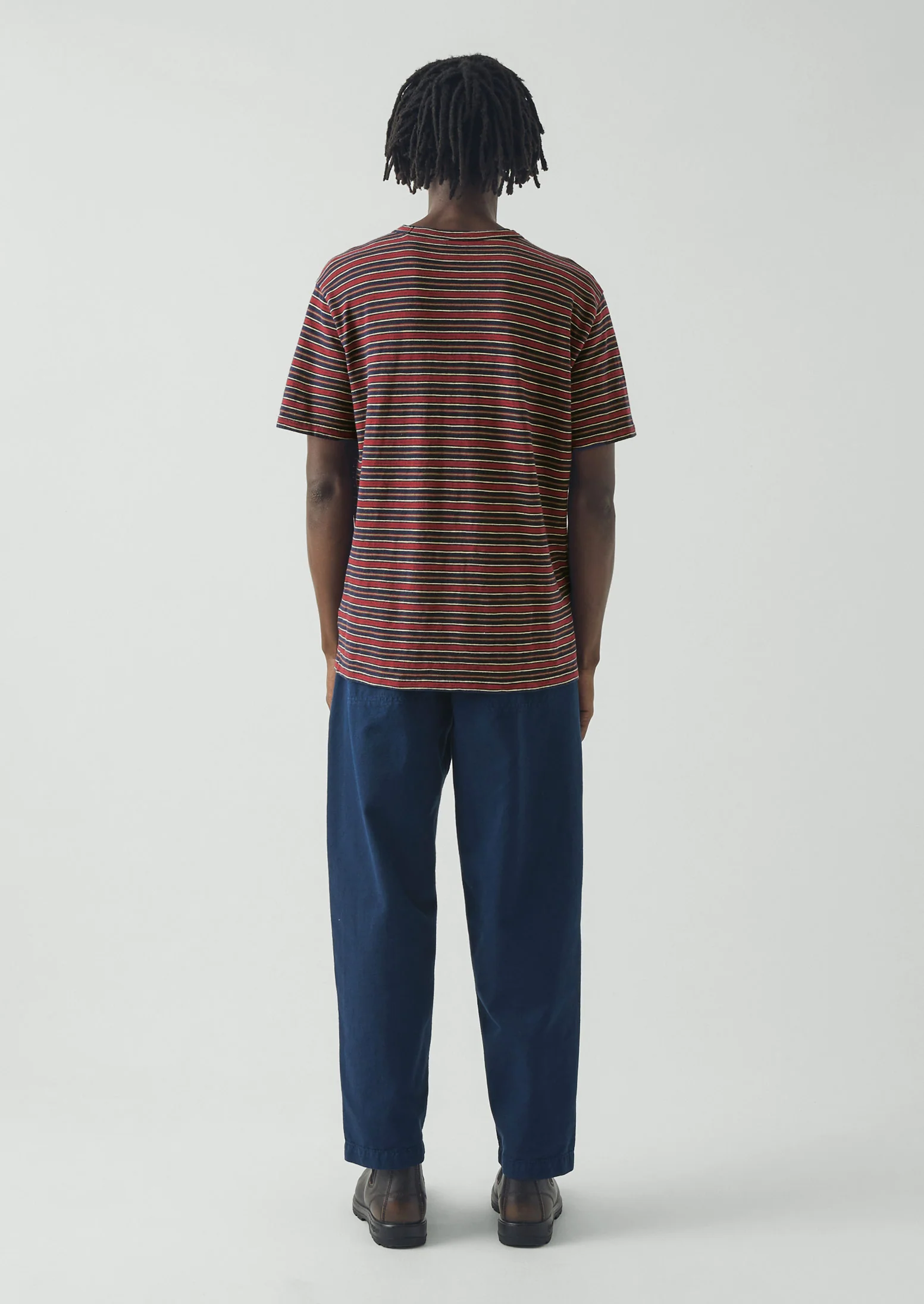 Theo Stripe Cotton Short Sleeve Tee | Provencal Blue/Multi - Image 4