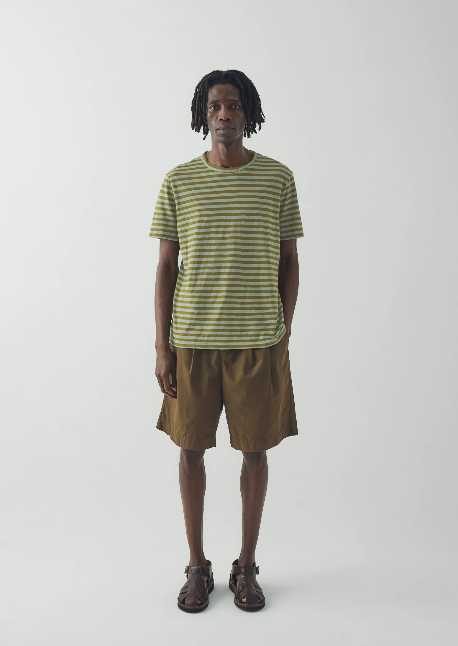 Theo Stripe Lightweight Cotton Tee | Juniper Berry - Image 2