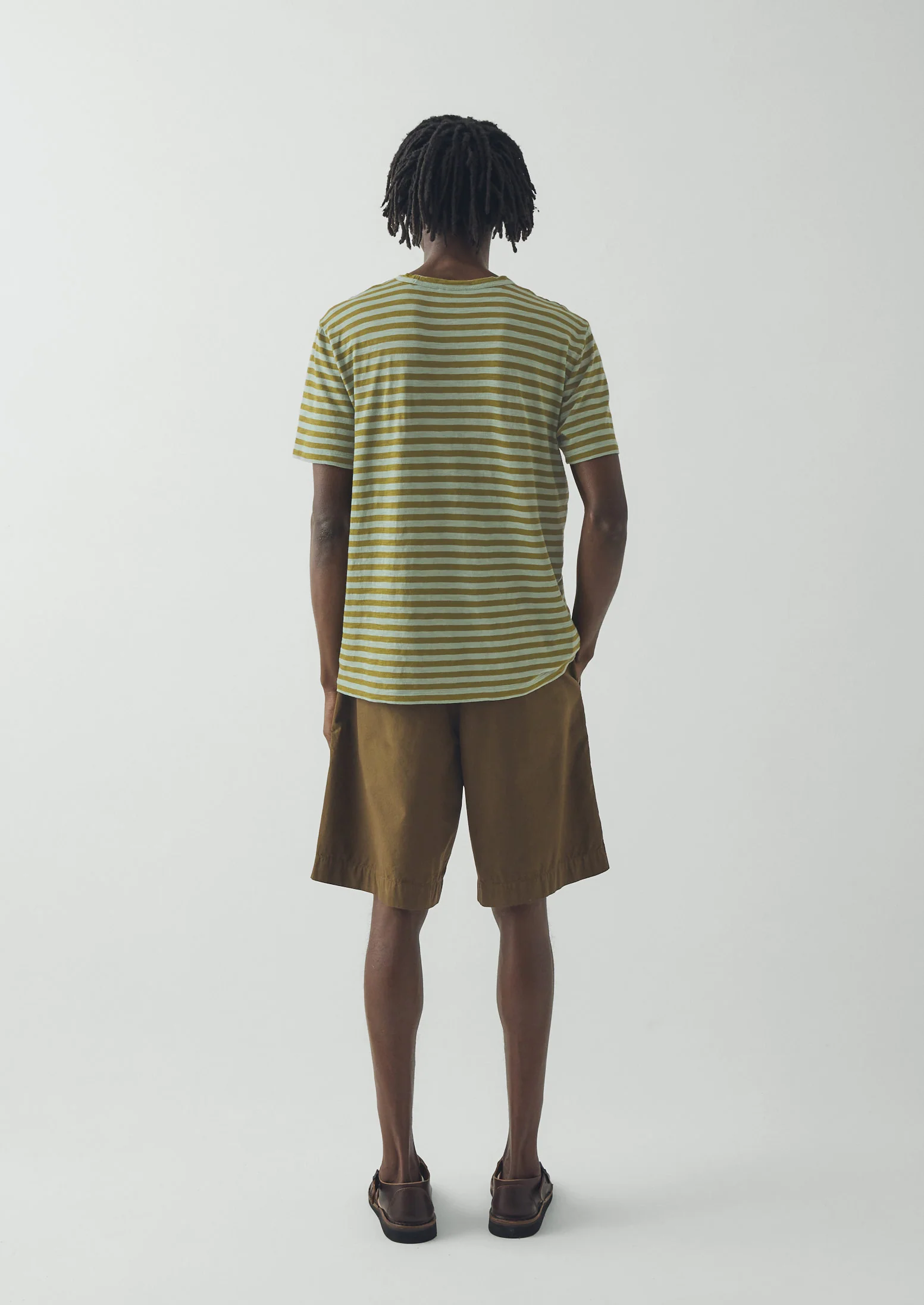 Theo Stripe Lightweight Cotton Tee | Juniper Berry - Image 3