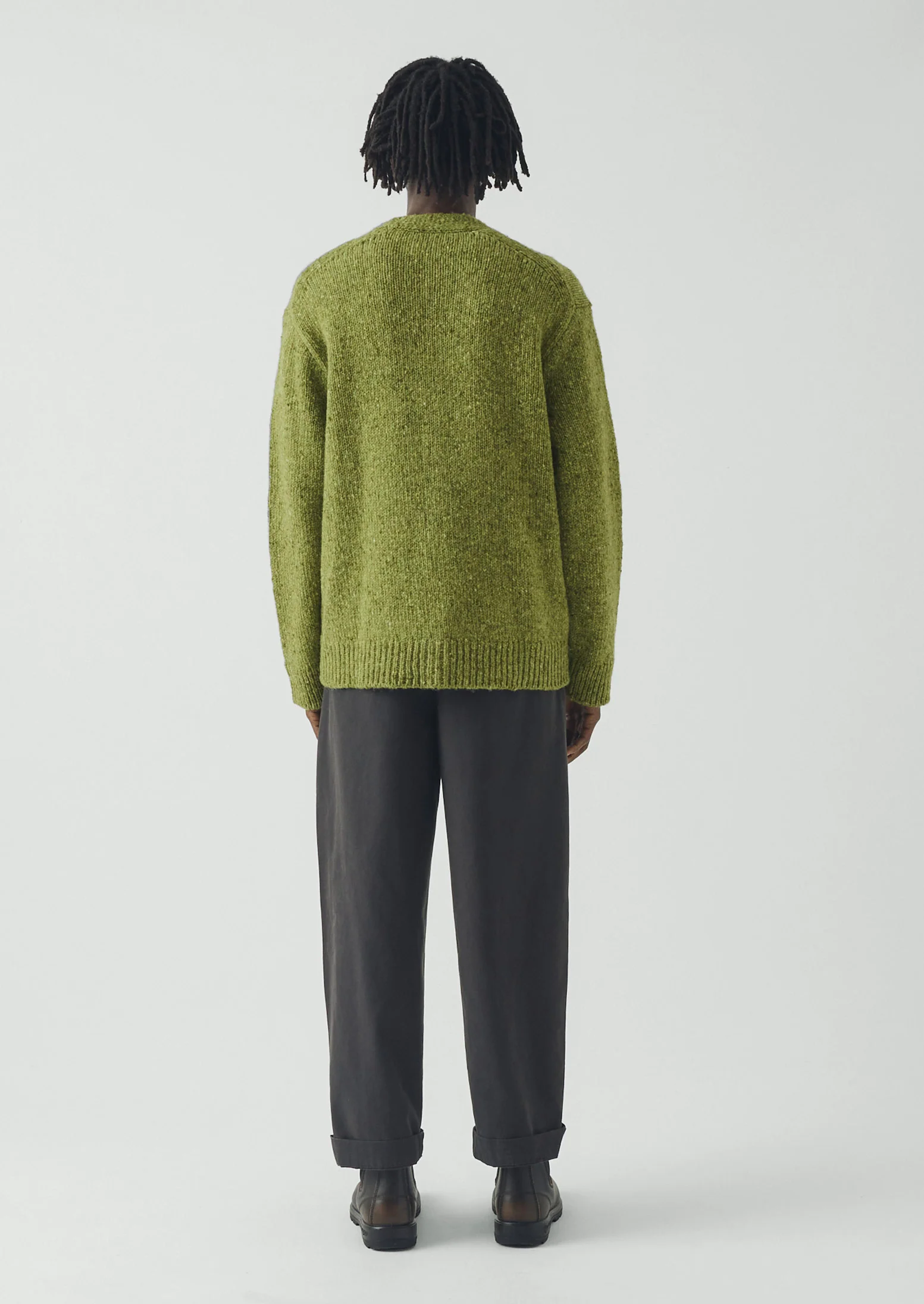 Donegal Wool V-Neck Cardigan | Rainette Green - Image 4