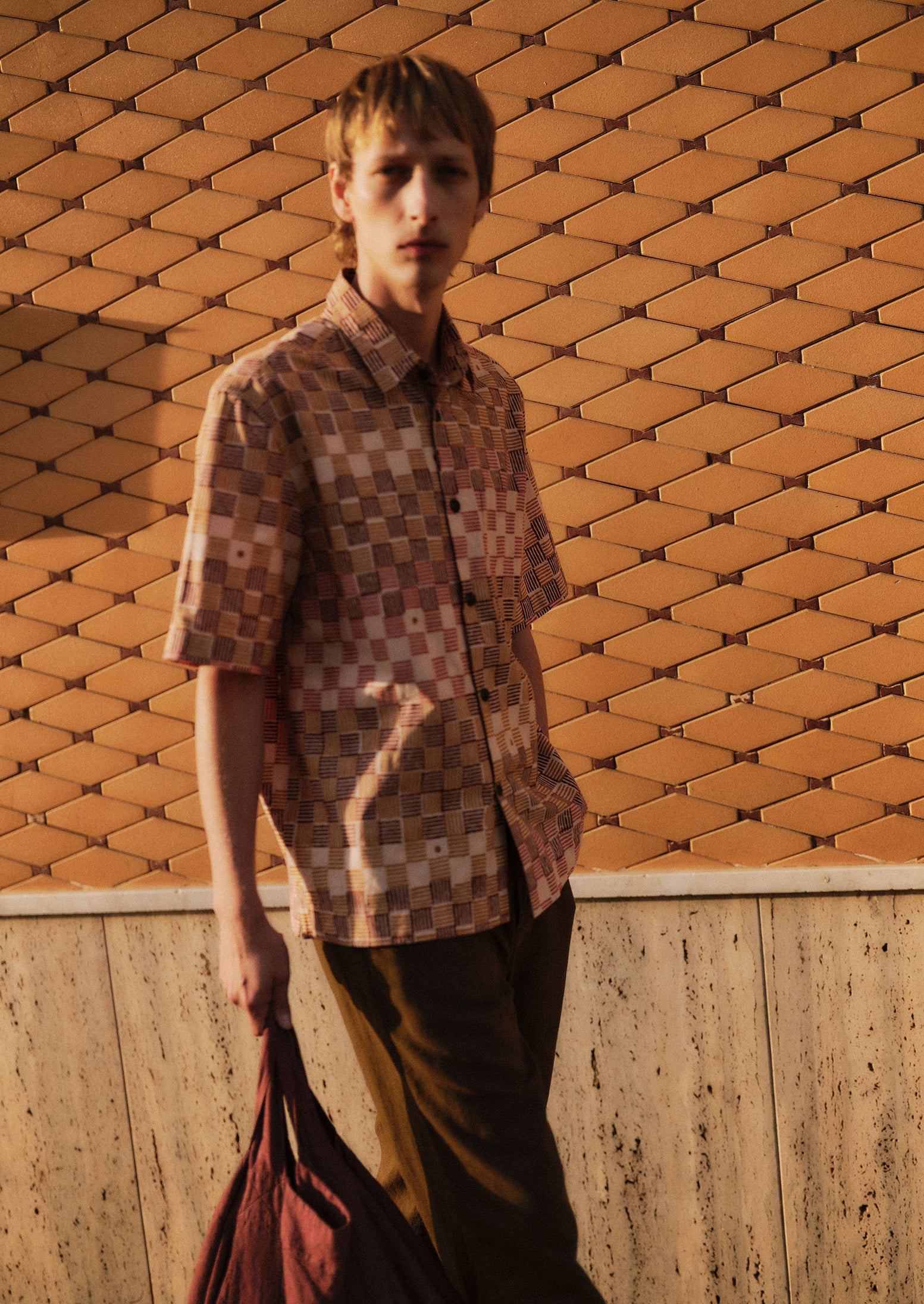Variegated Block Print Cotton Shirt | Mace - Image 3