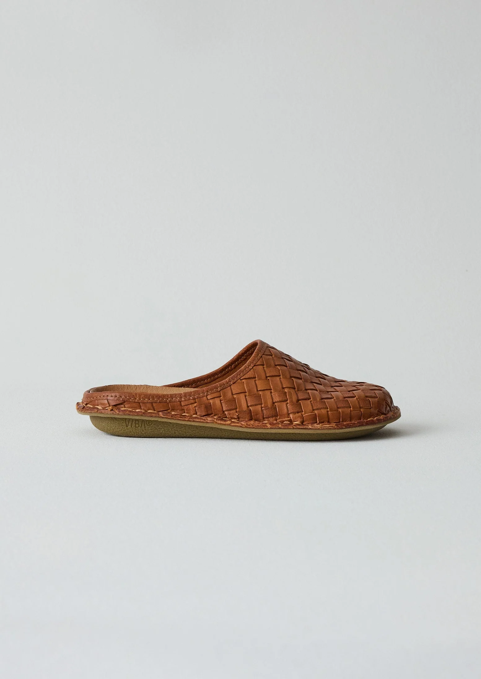 Vibae Roma Leather Woven Mules | Tan - Image 2