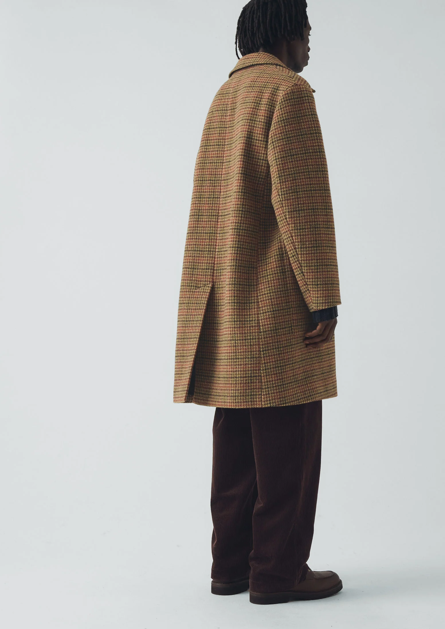Vibrant Check Wool Overcoat | Umber Multi - Image 7