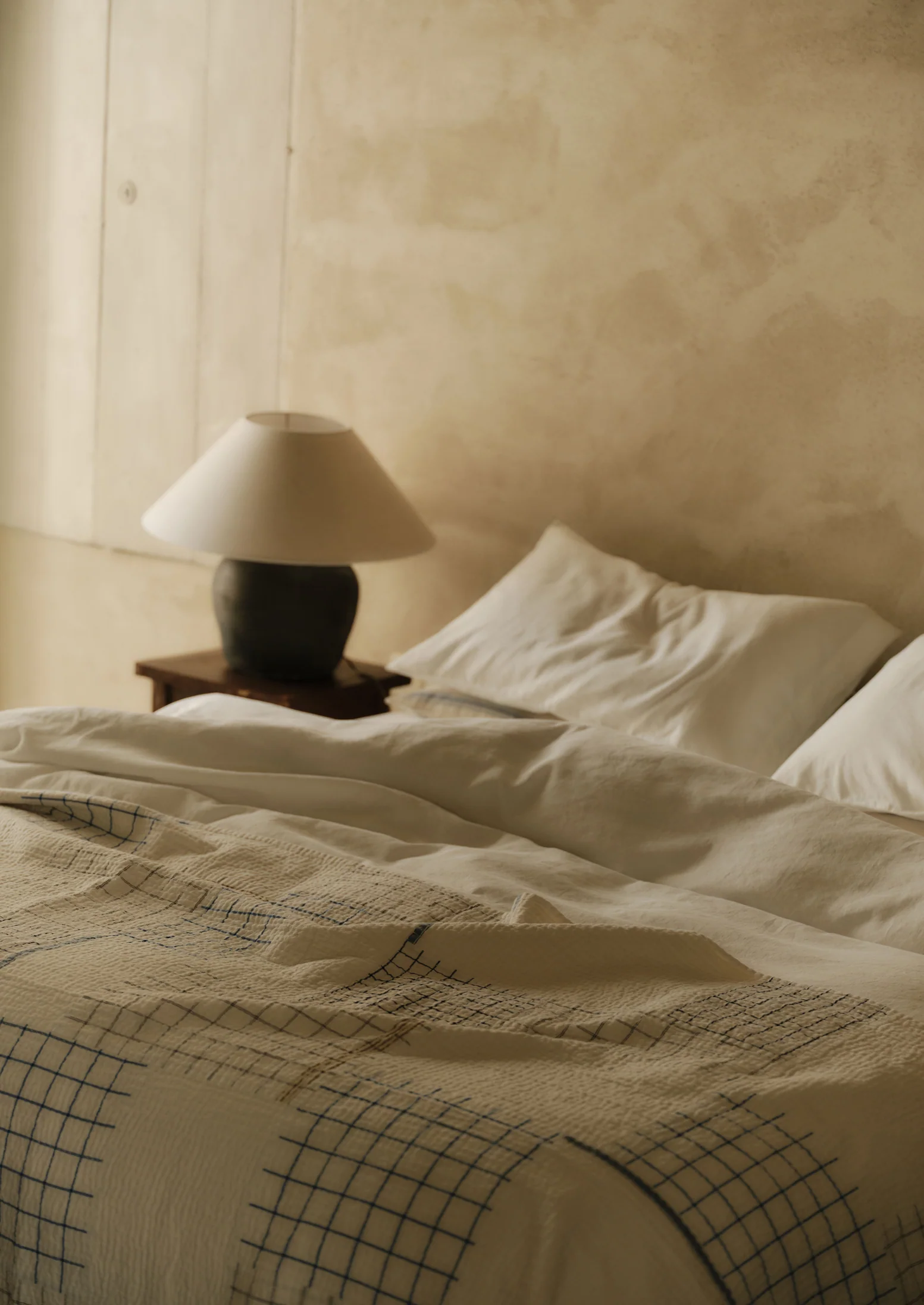 Washed Linen Cotton Duvet Cover | Ecru - Image 4
