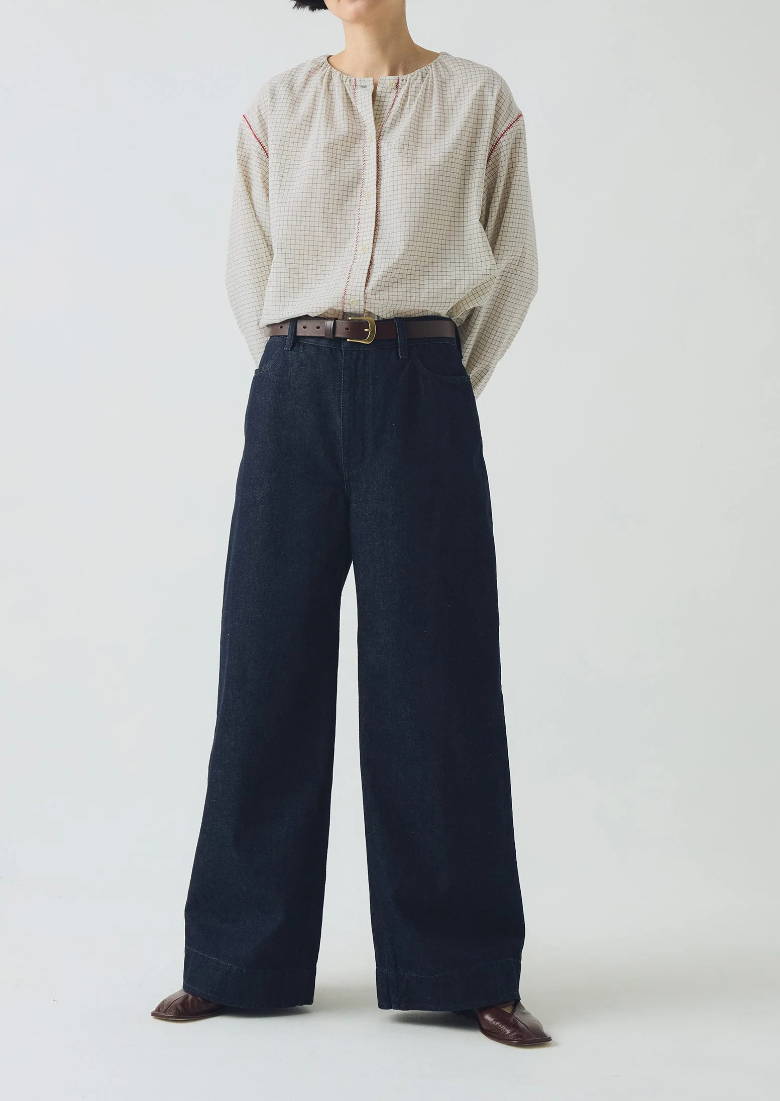Wide Leg Denim Trousers | Indigo - Image 2