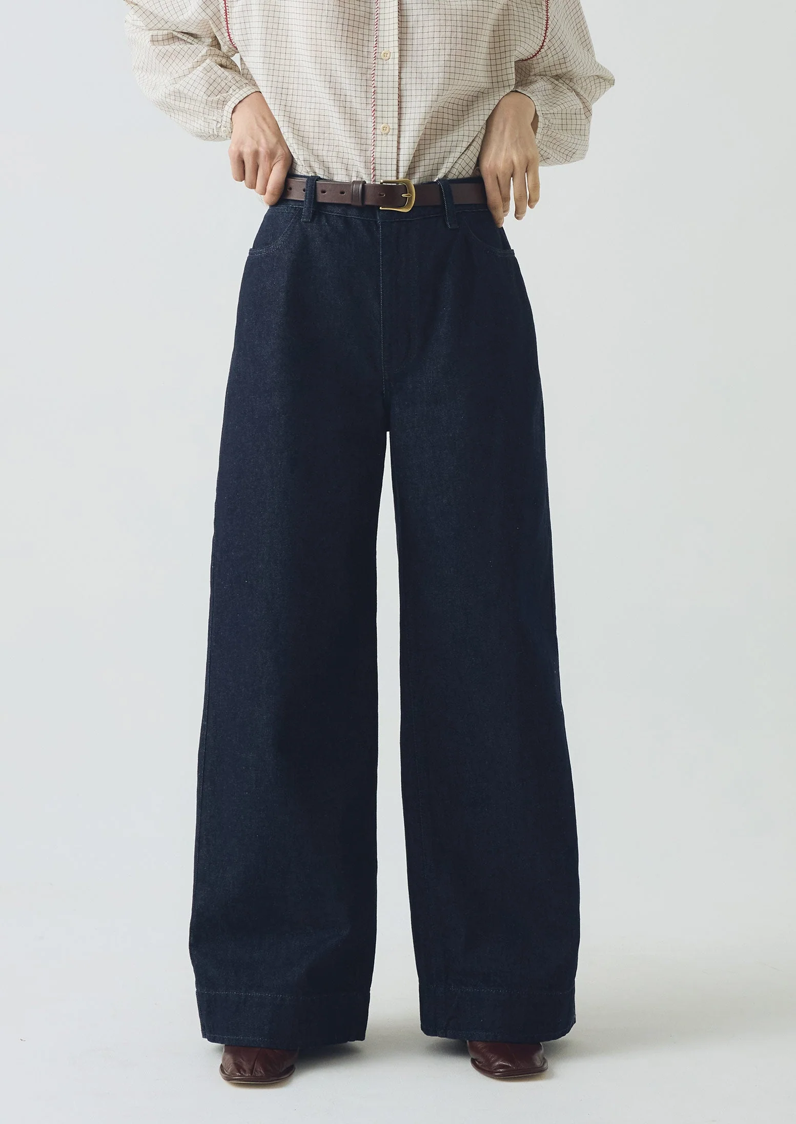 Wide Leg Denim Trousers | Indigo - Image 4