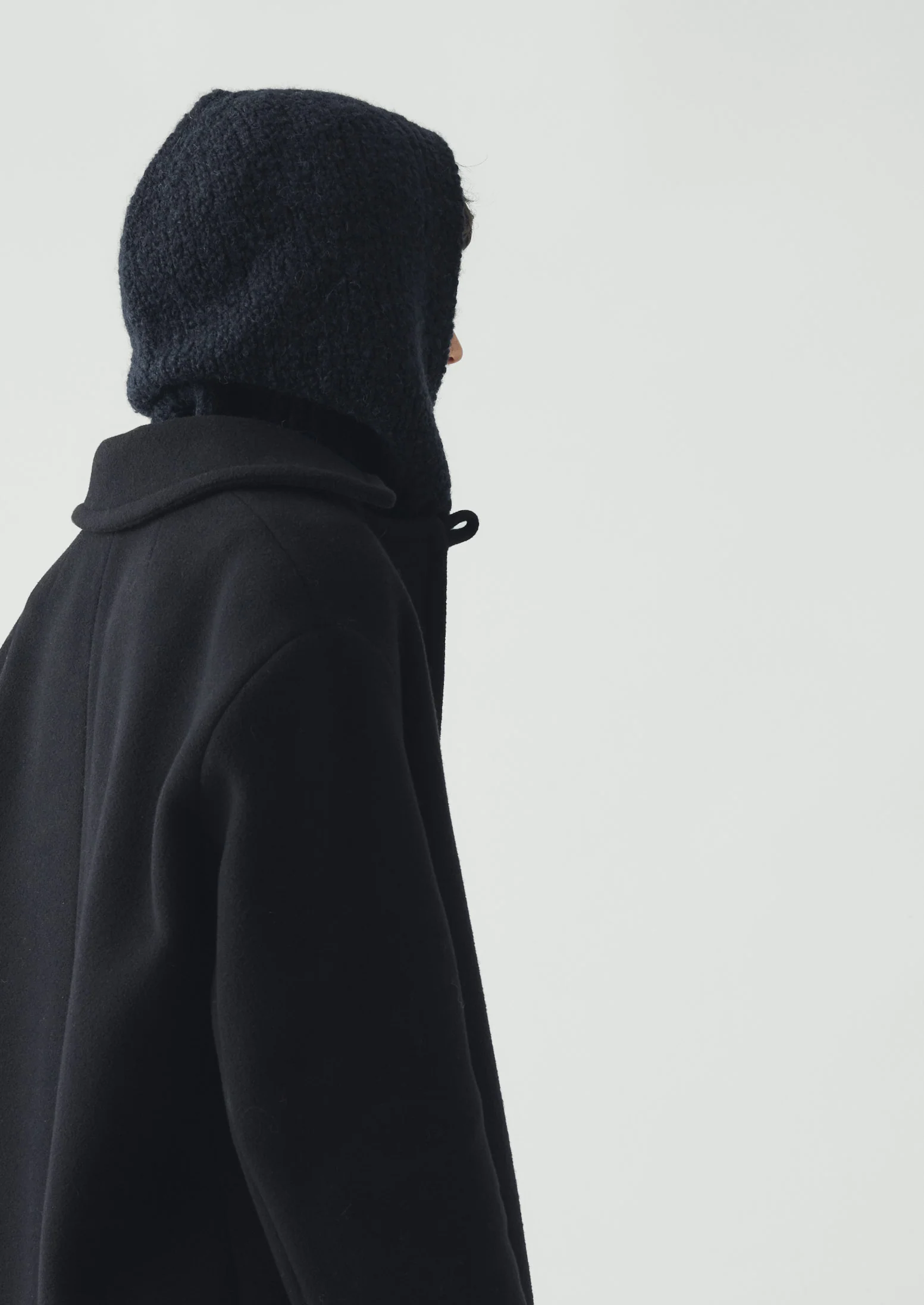 Wool Alpaca Boucle Hood | Navy - Image 4