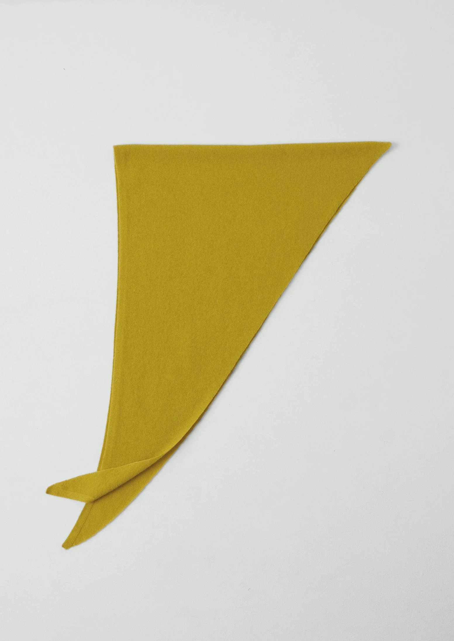 Wool Cashmere Large Bandana | Yellow Moss - Image 4