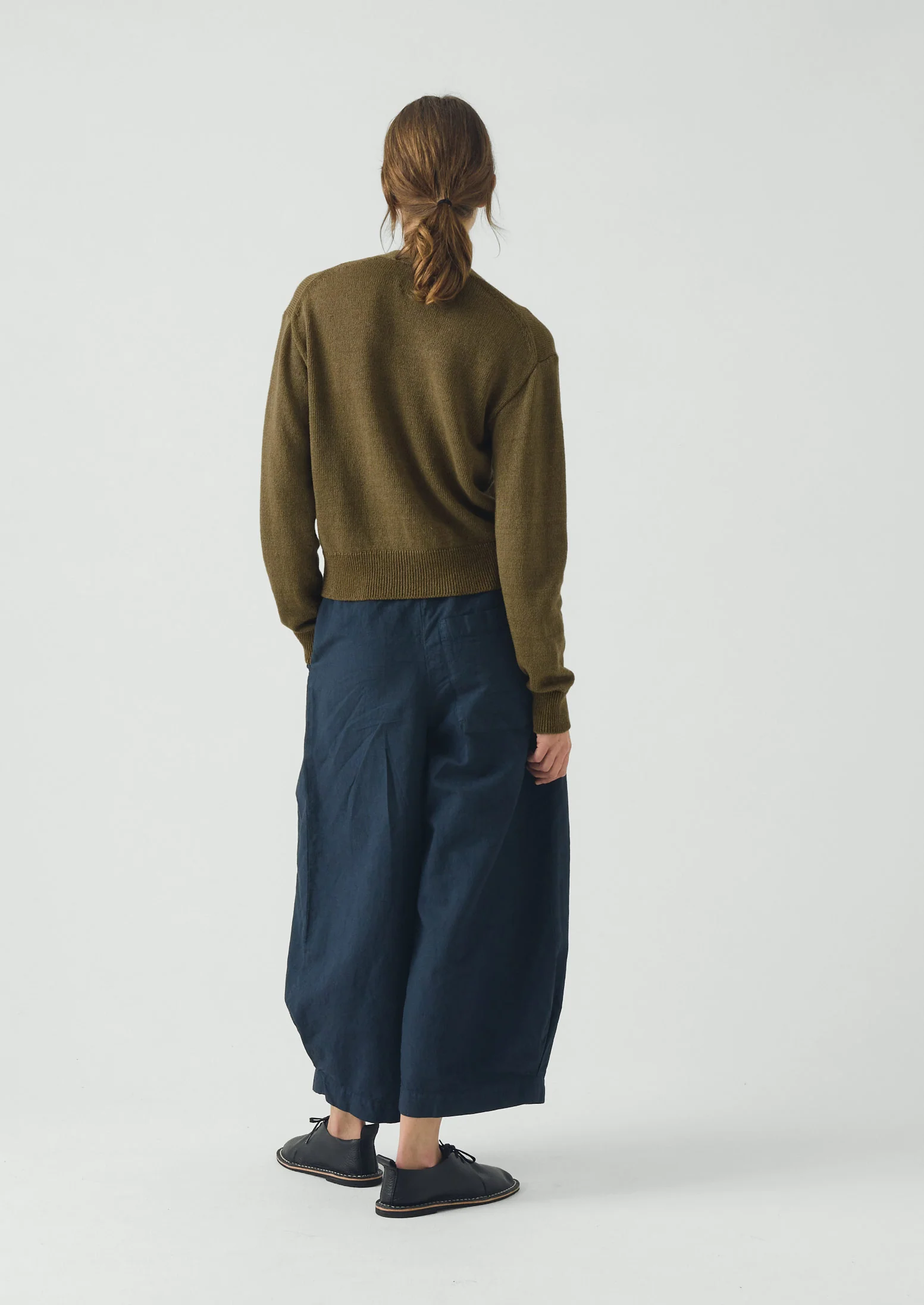 Wool Linen Patch Pocket Cardigan | Old Gold - Image 4