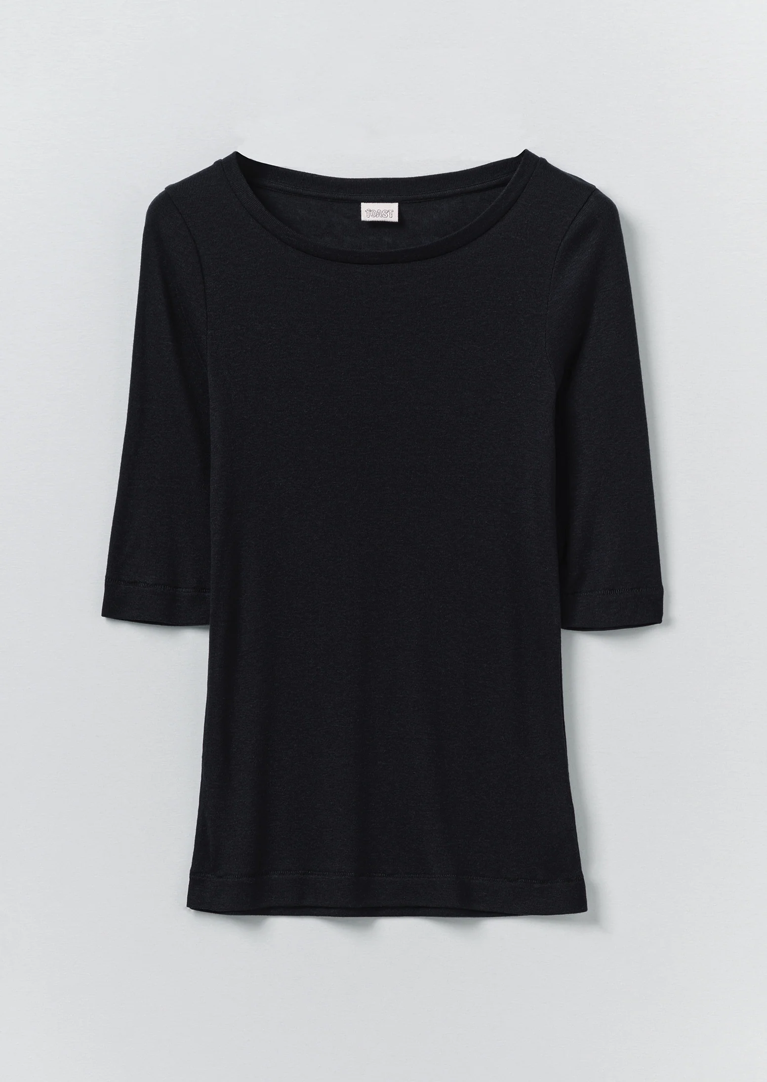 Wool Lyocell Scoop Neck Tee | Ink